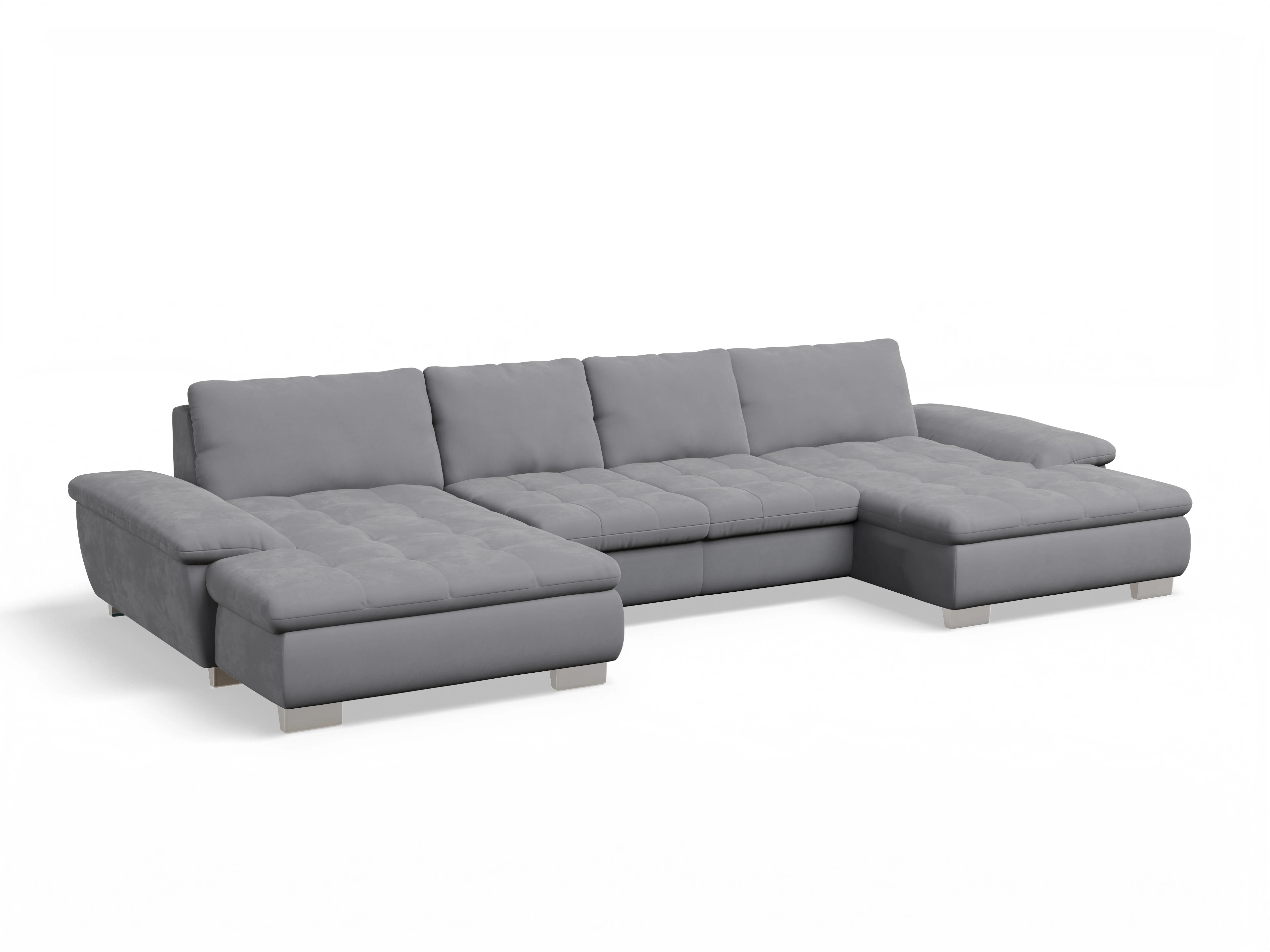 Ansicht des Produktes SC Smart 1007 Wohnlandschaft offen beidseitig in Stoff Grau