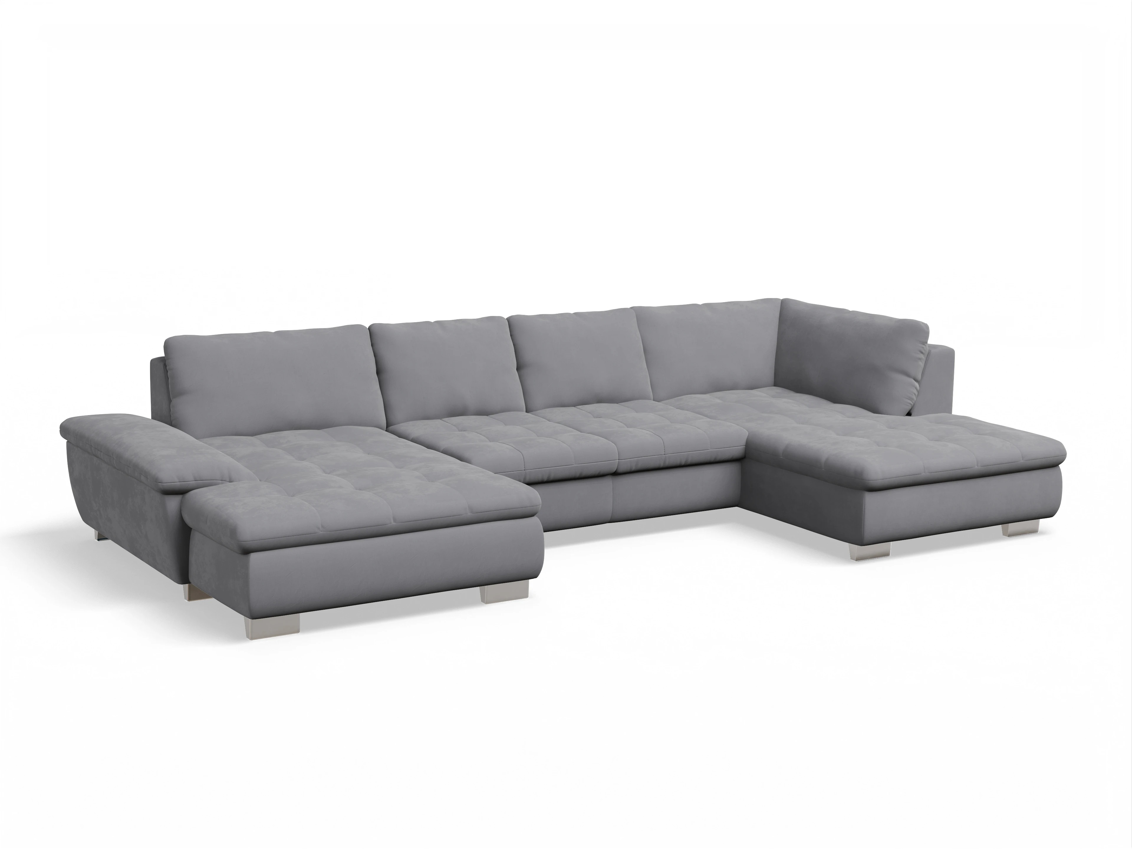 Ansicht des Produktes SC Smart 1007 Wohnlandschaft offen beidseitig in Stoff Grau