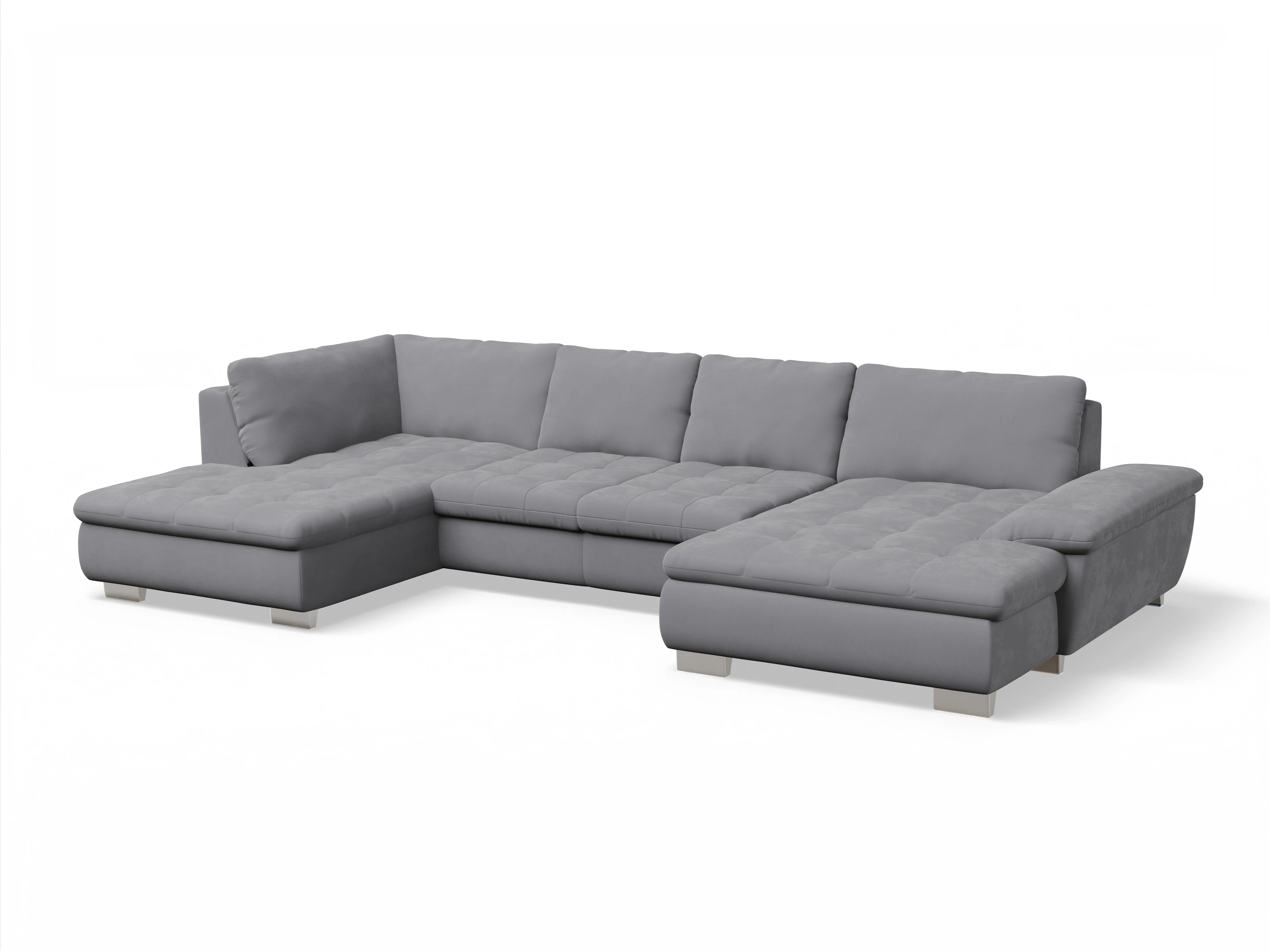 Ansicht des Produktes SC Smart 1007 Wohnlandschaft offen beidseitig in Stoff Grau