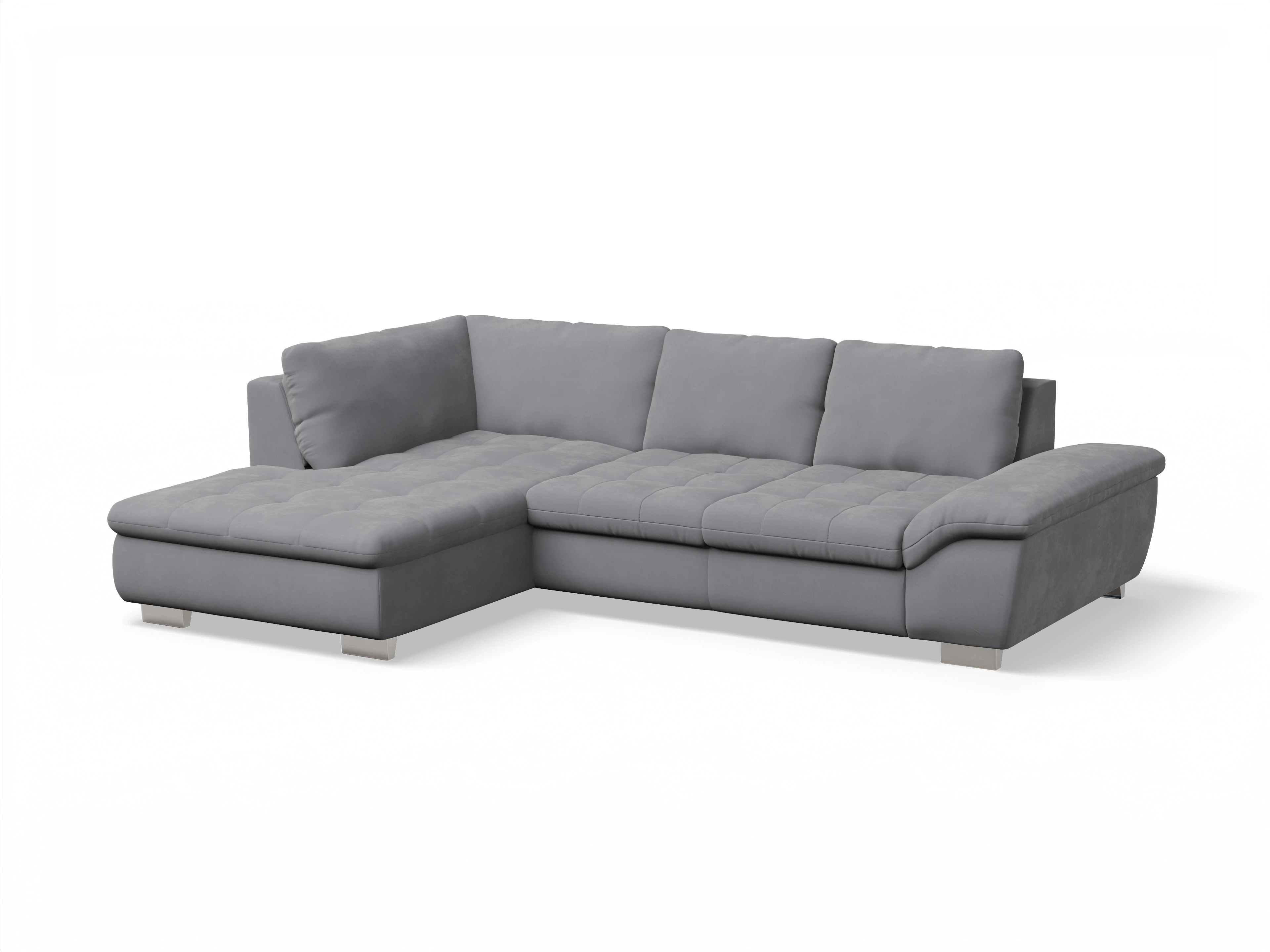 Ansicht des Produktes SC Smart 1007 Ecksofa links Abschluss offen in Stoff Grau