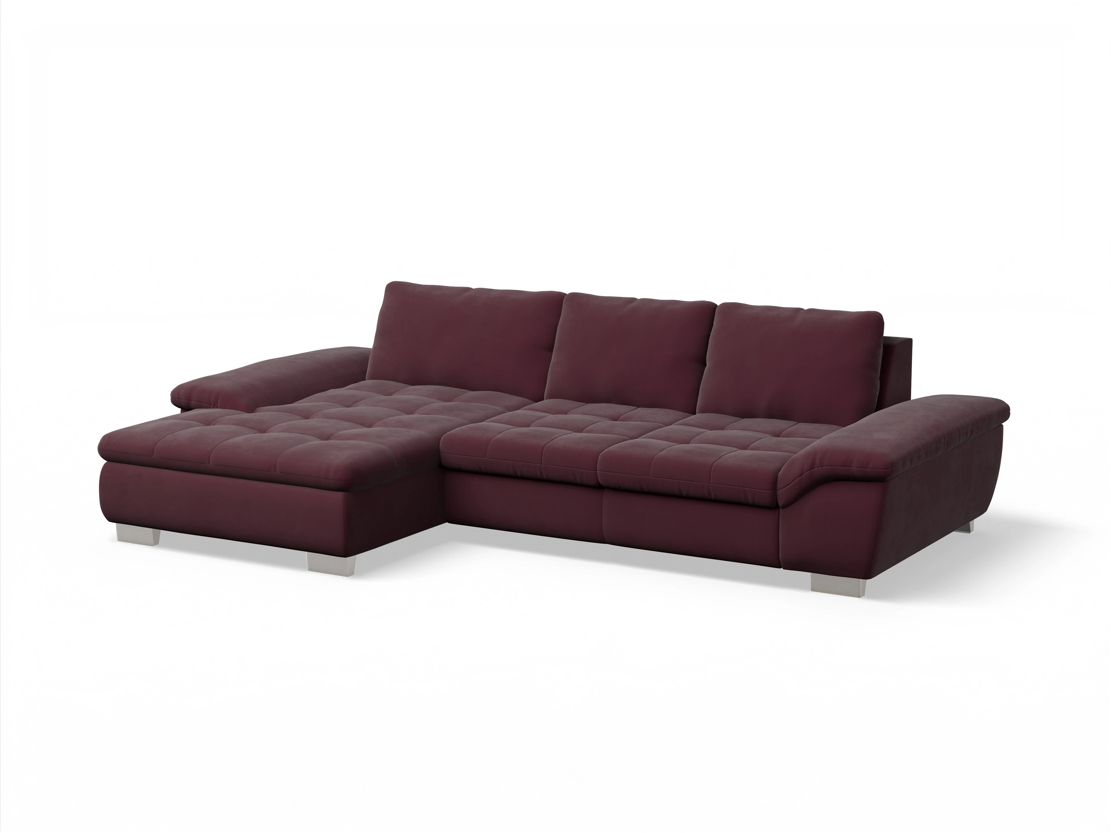 Sitz Concept smart 1007 Canape Medium L Ansicht des Produktes SC Smart 1007 Ecksofa links Abschluss offen in Stoff Rot