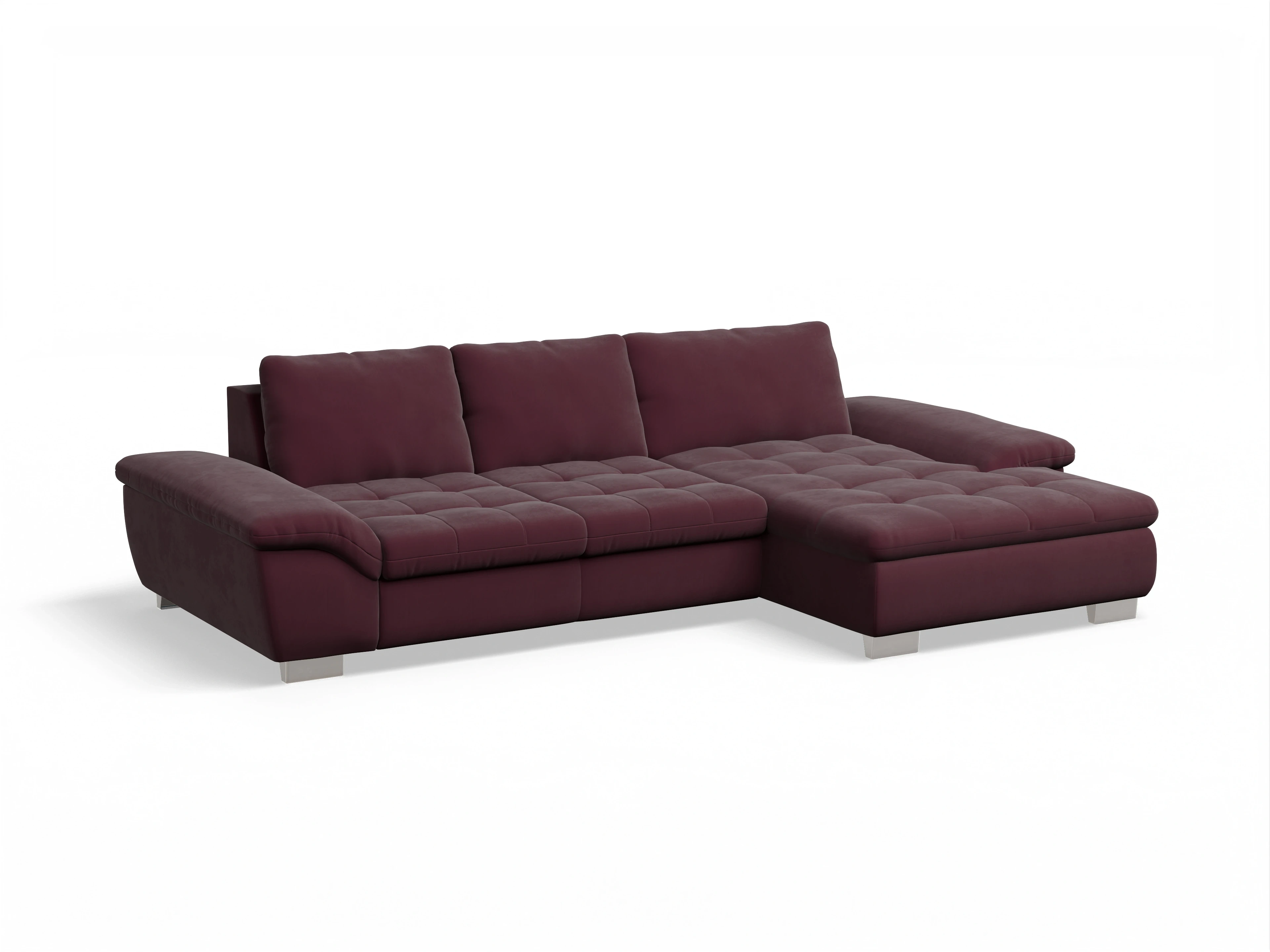 Sitz Concept smart 1007 Canape Medium R Ansicht des Produktes SC Smart 1007 Ecksofa rechts Abschluss offen in Stoff Rot