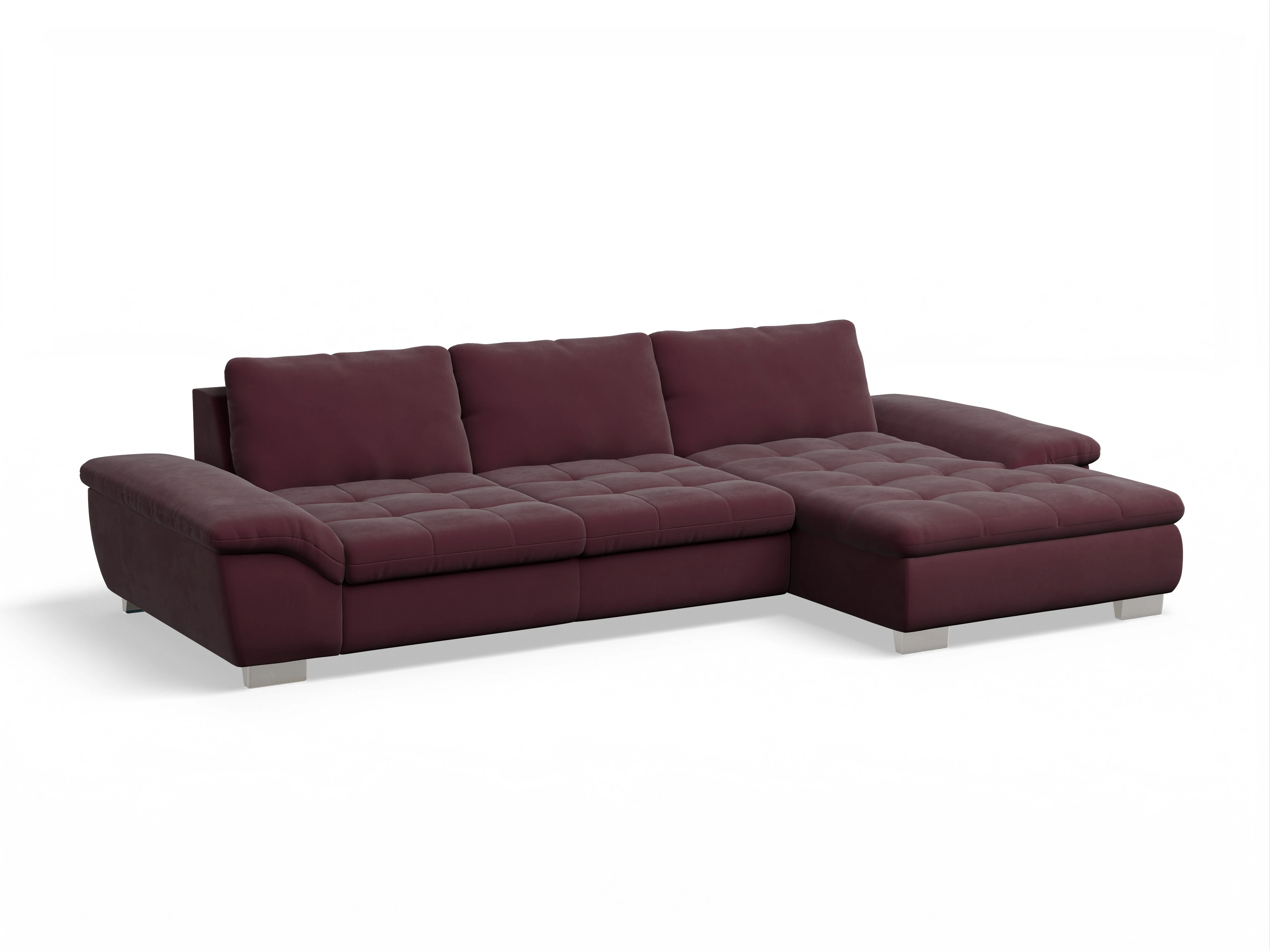 Ansicht des Produktes SC Smart 1007 Ecksofa rechts Abschluss offen in Stoff Rot