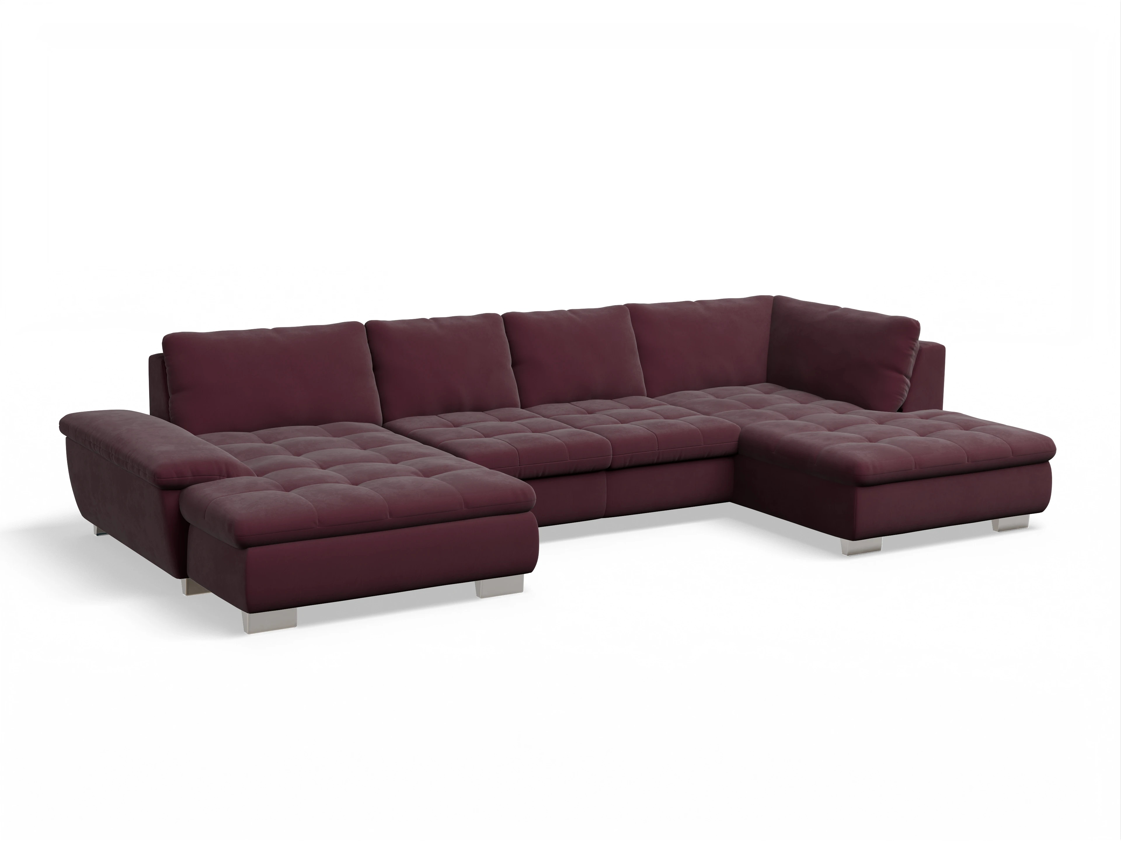 Ansicht des Produktes SC Smart 1007 Wohnlandschaft offen beidseitig in Stoff Rot