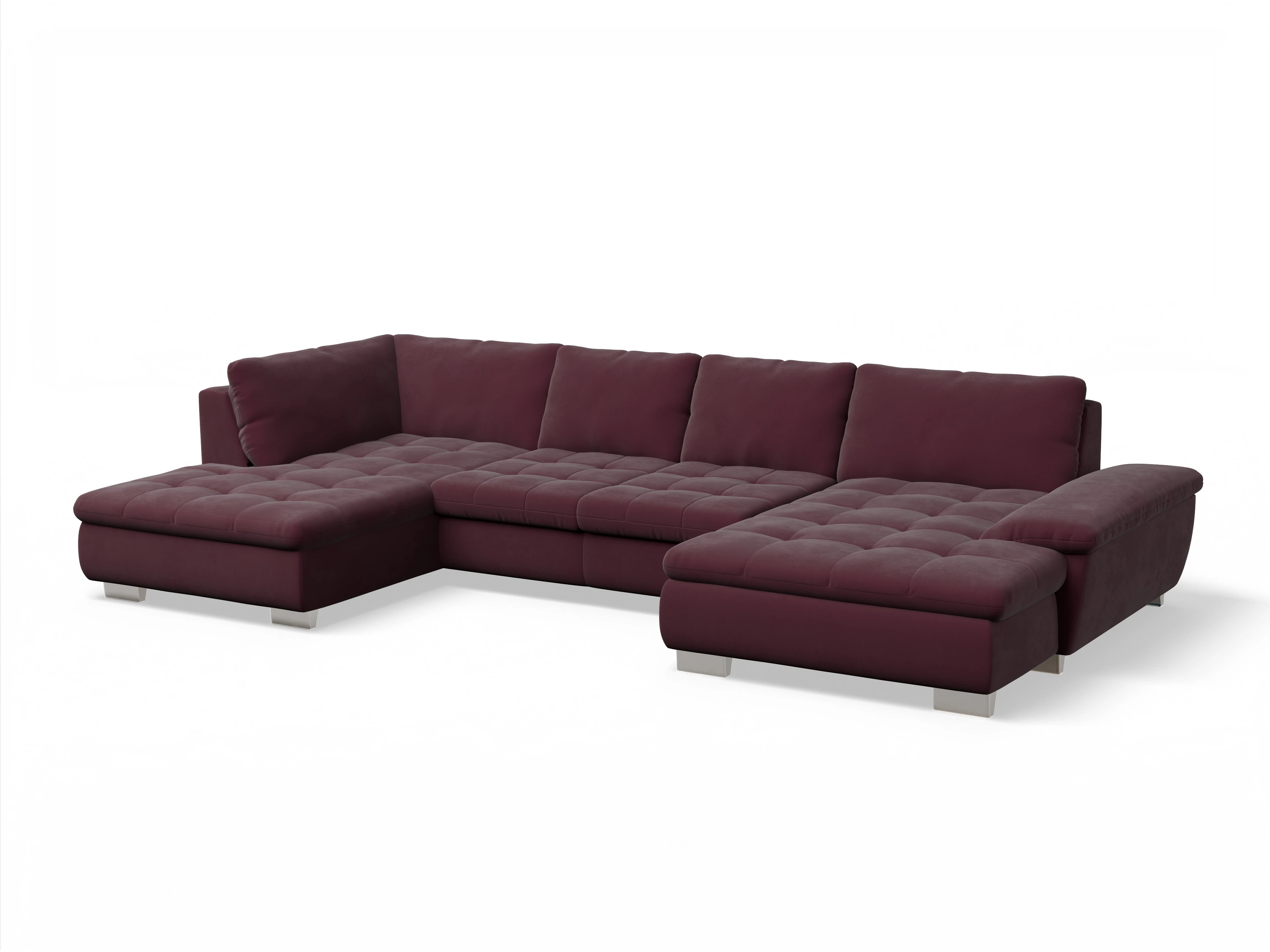 Ansicht des Produktes SC Smart 1007 Wohnlandschaft offen beidseitig in Stoff Rot