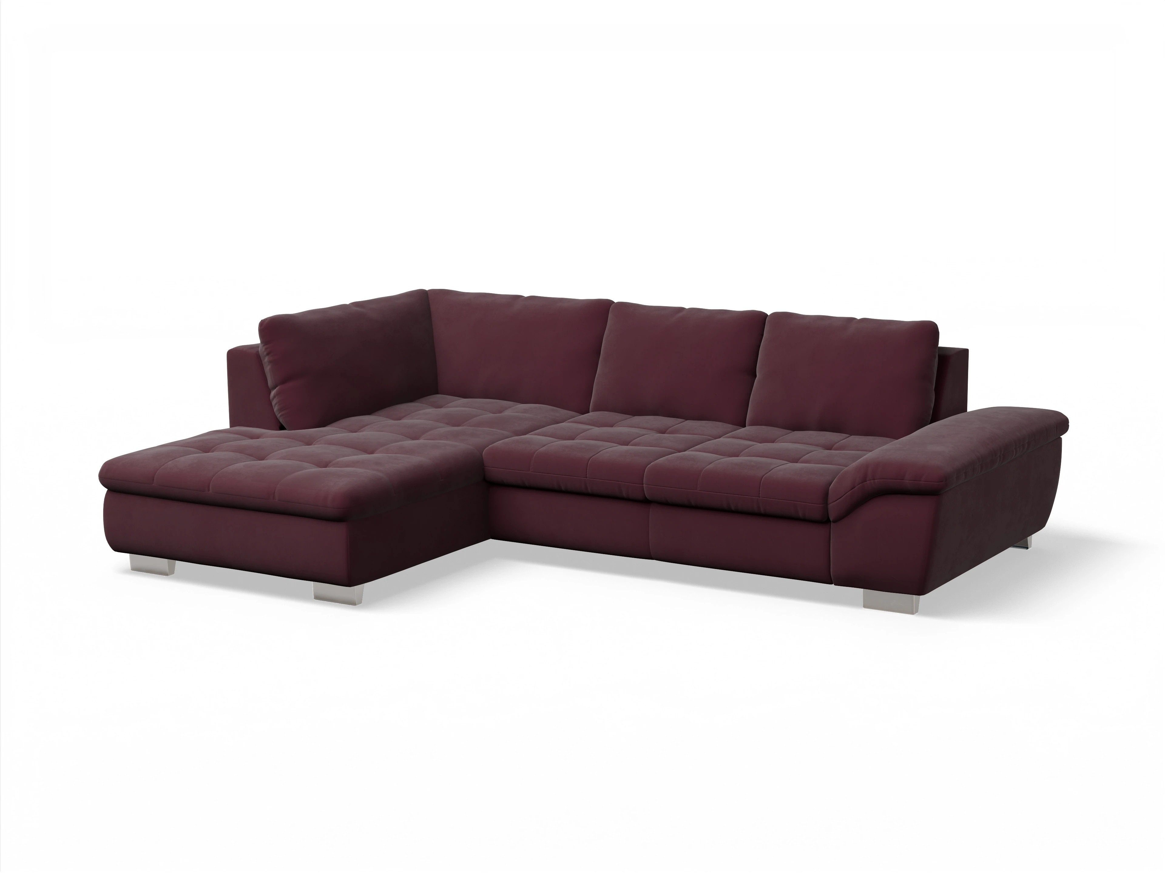 Ansicht des Produktes SC Smart 1007 Ecksofa links Abschluss offen in Stoff Rot