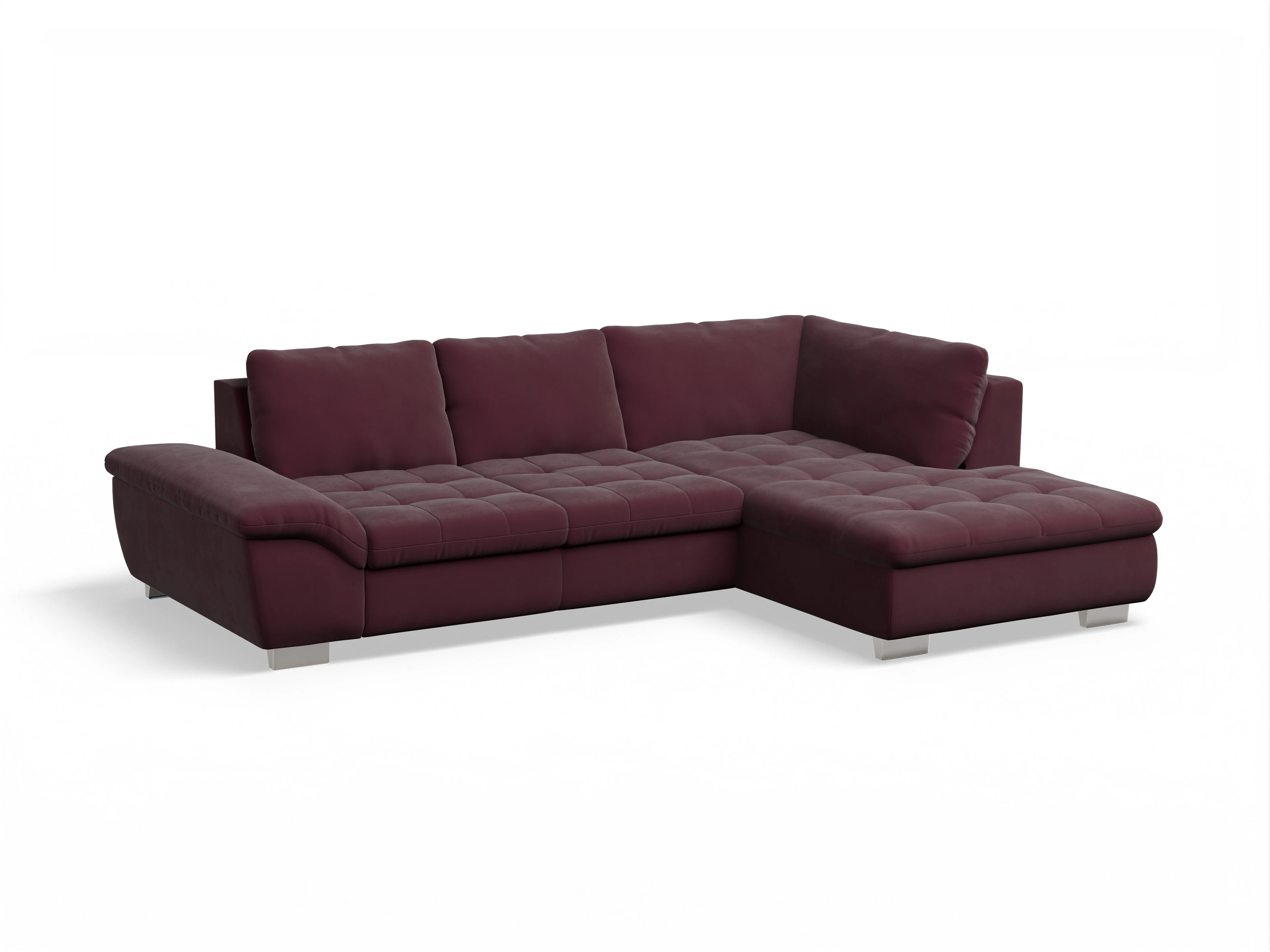 Ansicht des Produktes SC Smart 1007 Ecksofa rechts Abschluss offen in Stoff Rot