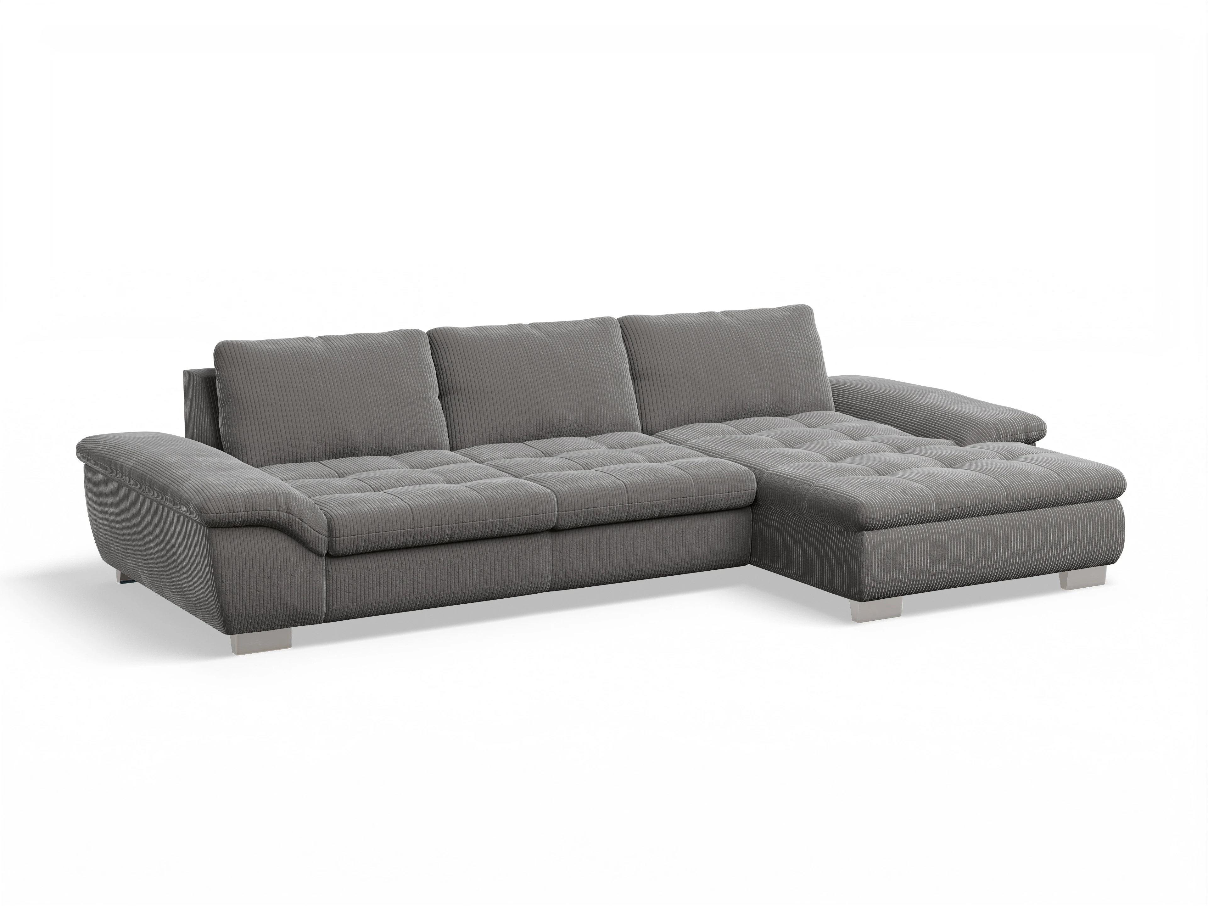 Ansicht des Produktes SC Smart 1007 Ecksofa rechts Abschluss offen in Stoff Grau