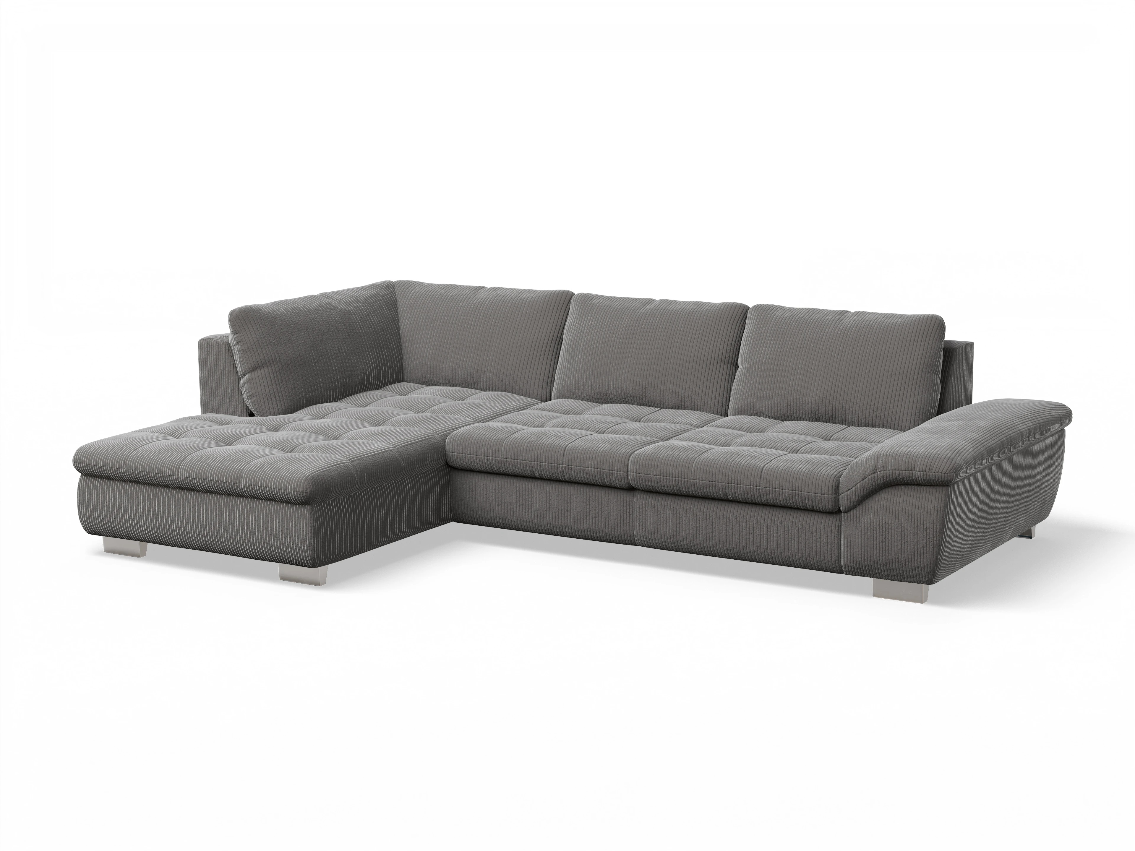 Ansicht des Produktes SC Smart 1007 Ecksofa links Abschluss offen in Stoff Grau