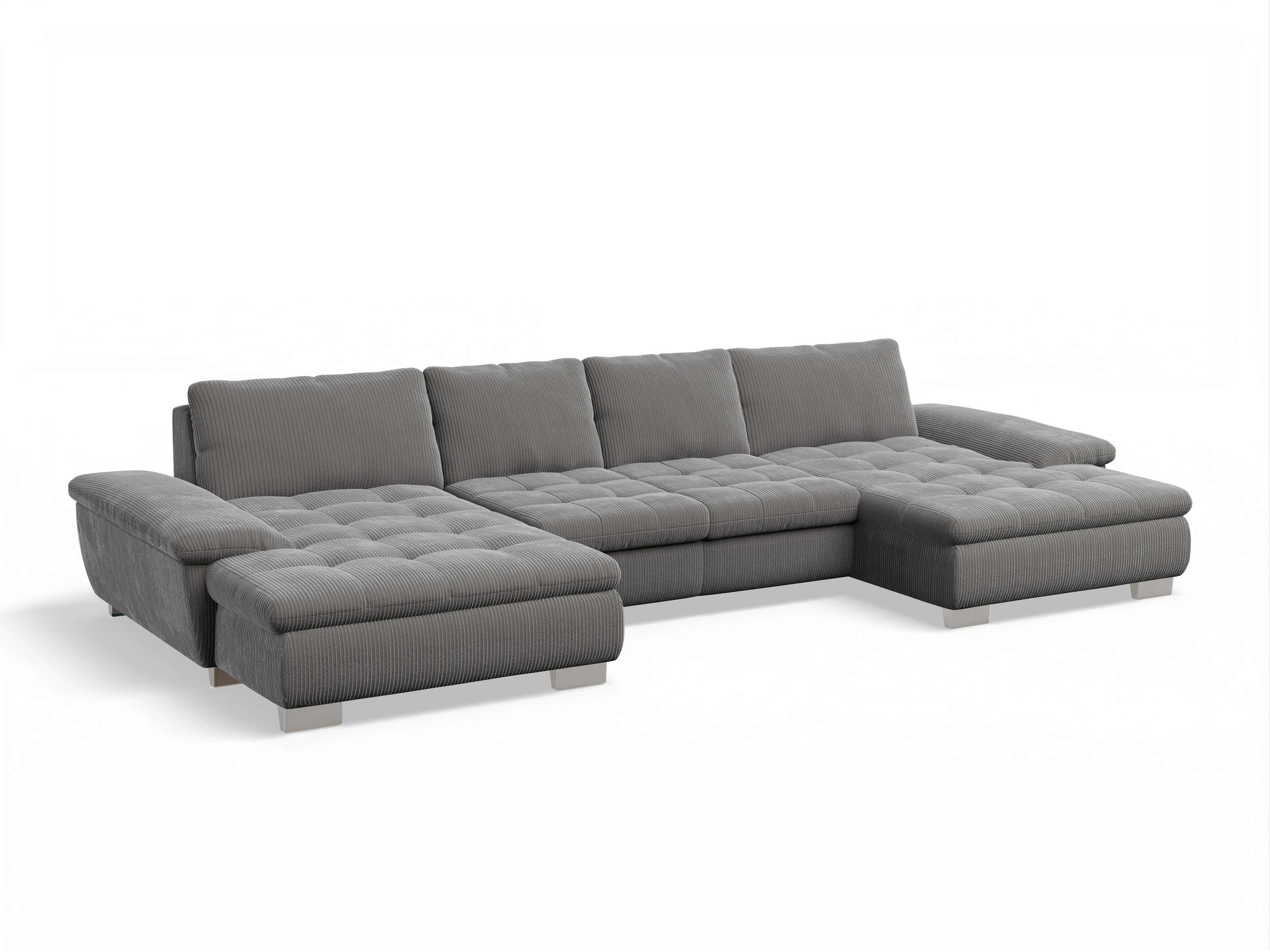 Ansicht des Produktes SC Smart 1007 Wohnlandschaft offen beidseitig in Stoff Grau