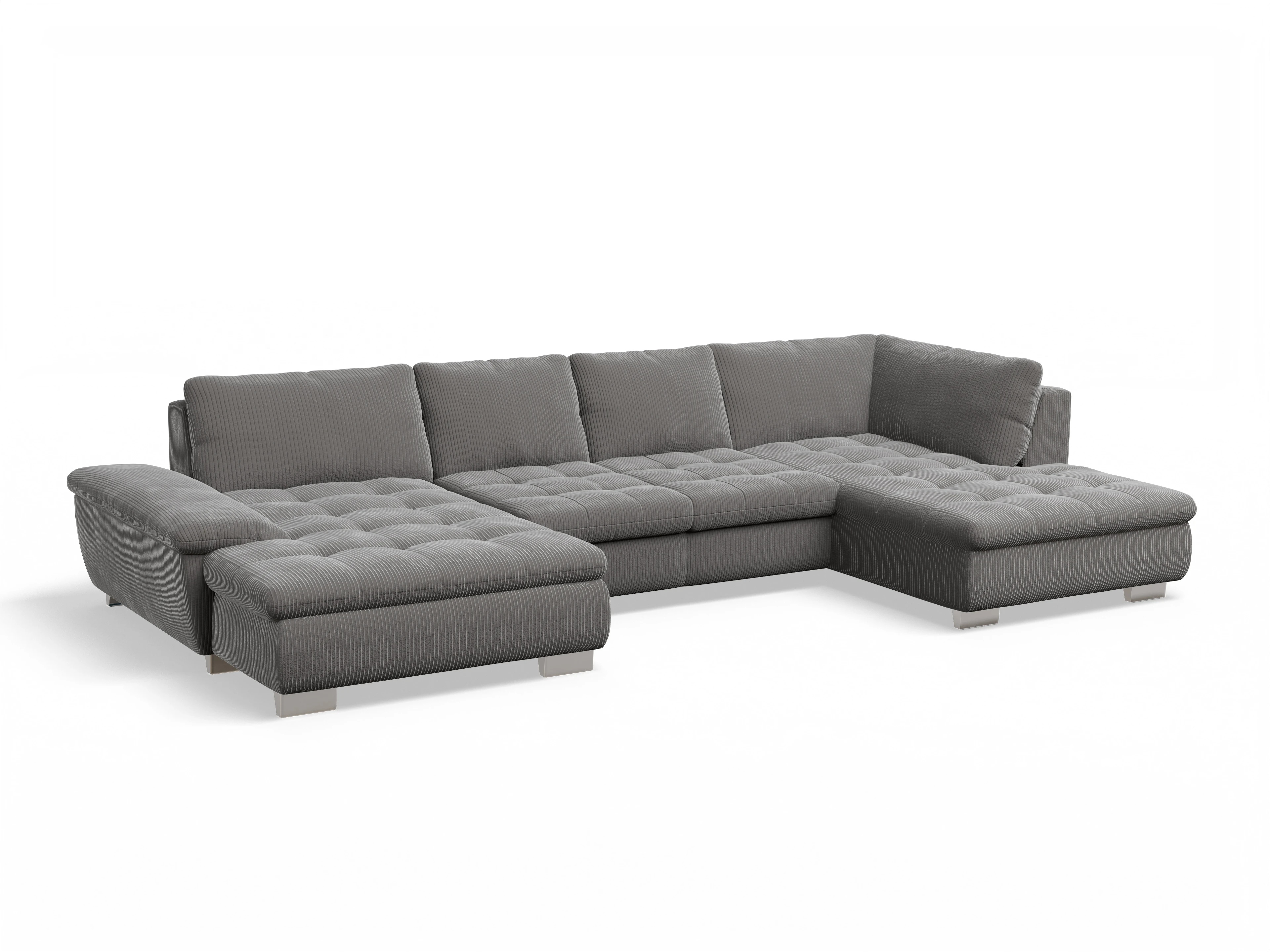 Ansicht des Produktes SC Smart 1007 Wohnlandschaft offen beidseitig in Stoff Grau