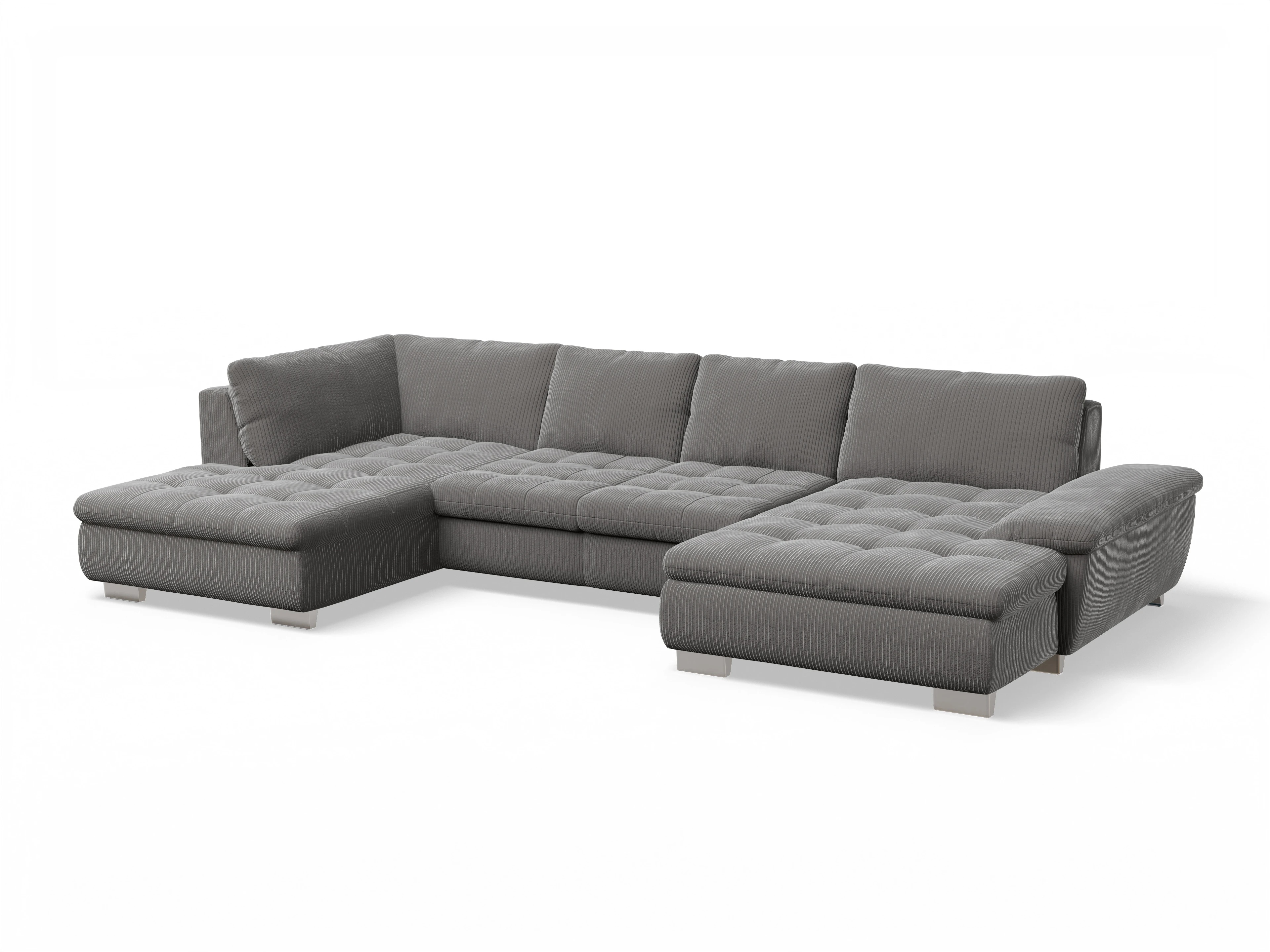 Ansicht des Produktes SC Smart 1007 Wohnlandschaft offen beidseitig in Stoff Grau