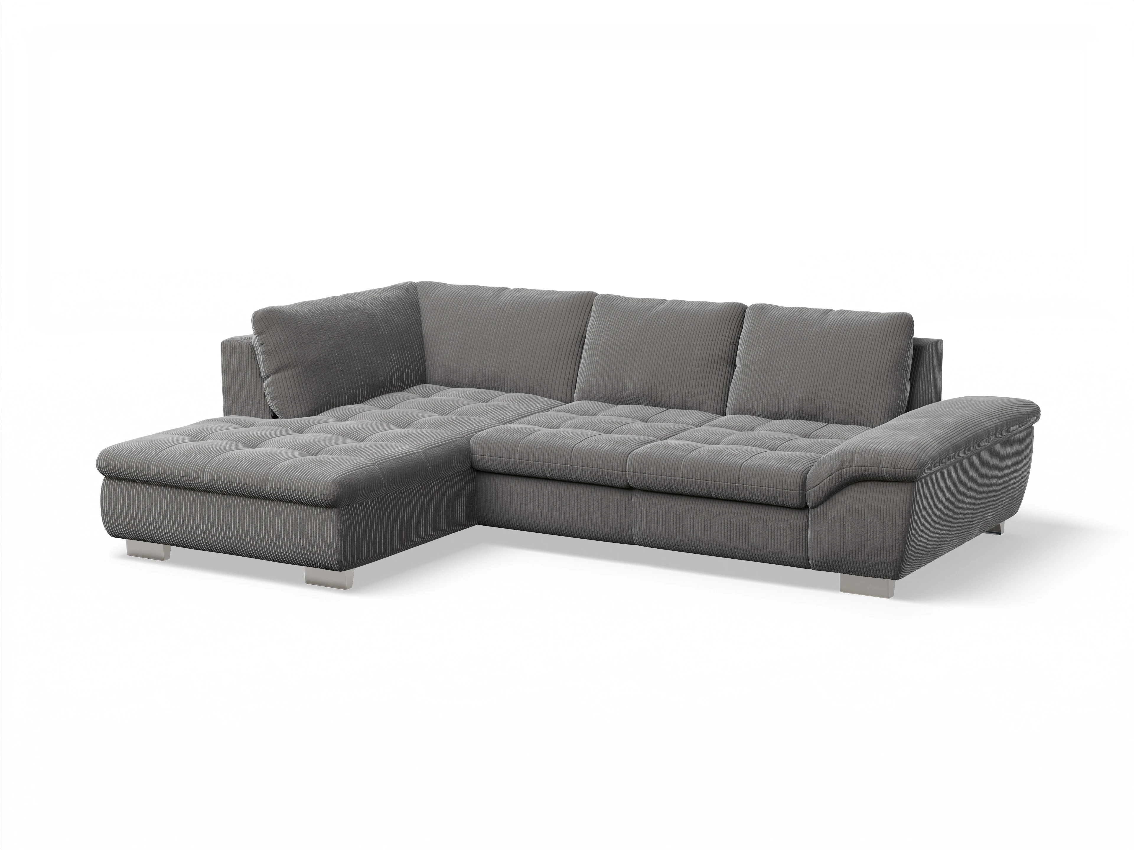 Ansicht des Produktes SC Smart 1007 Ecksofa links Abschluss offen in Stoff Grau