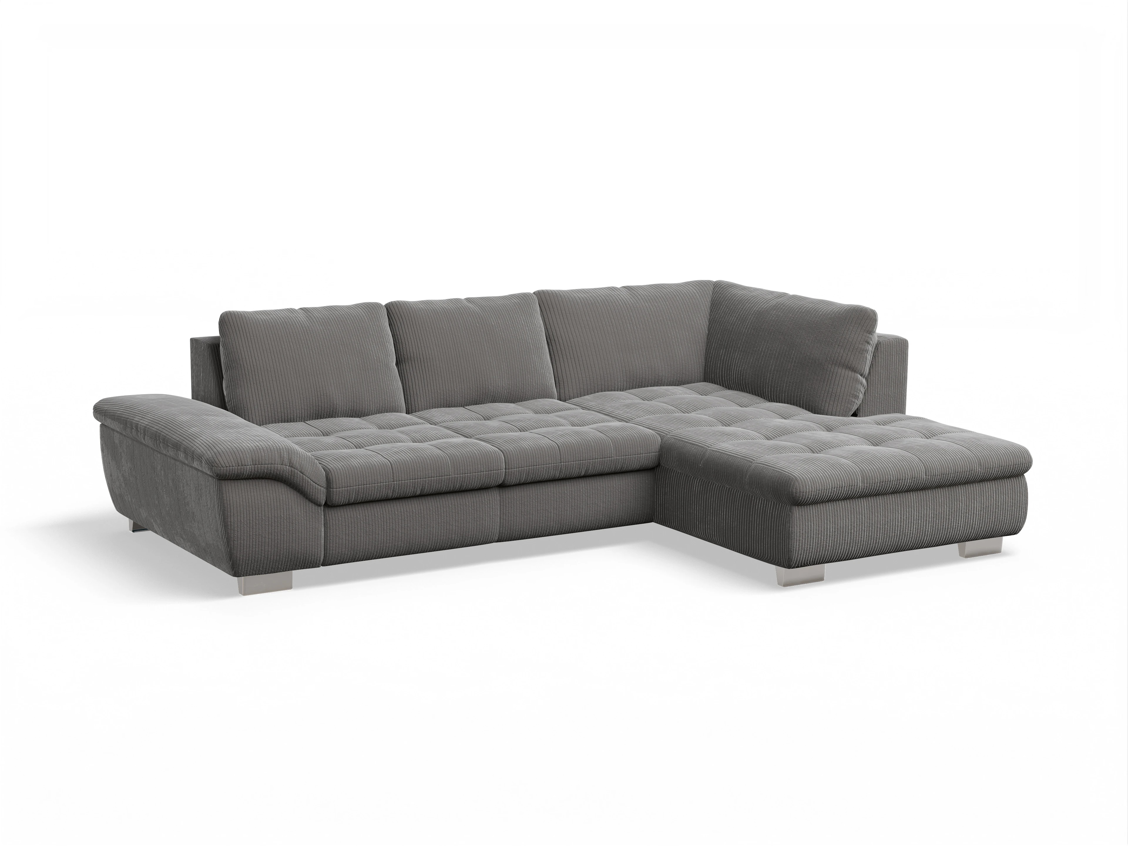 Ansicht des Produktes SC Smart 1007 Ecksofa rechts Abschluss offen in Stoff Grau