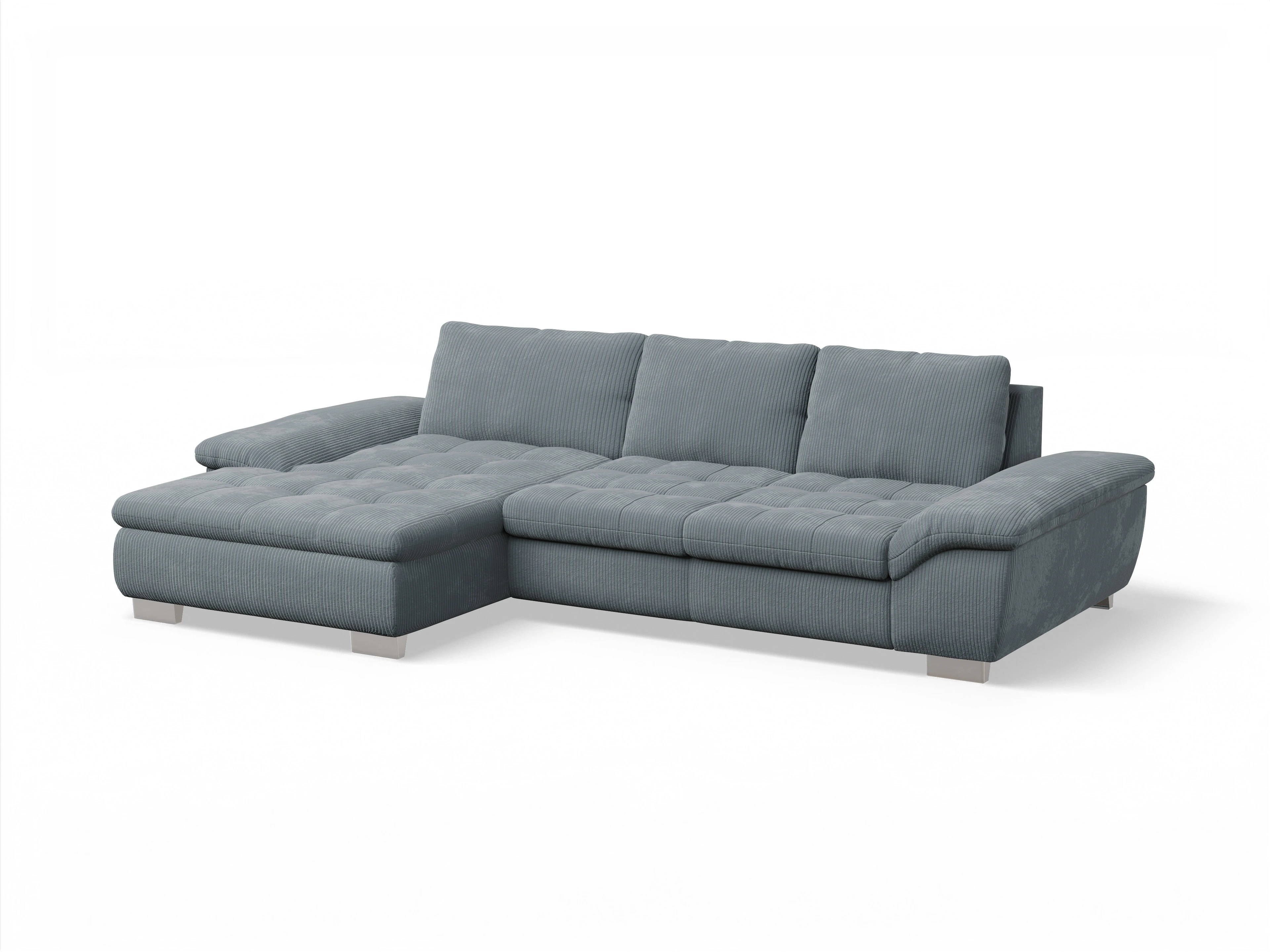 Sitz Concept smart 1007 Canape Medium L Ansicht des Produktes SC Smart 1007 Ecksofa links Abschluss offen in Stoff Blau