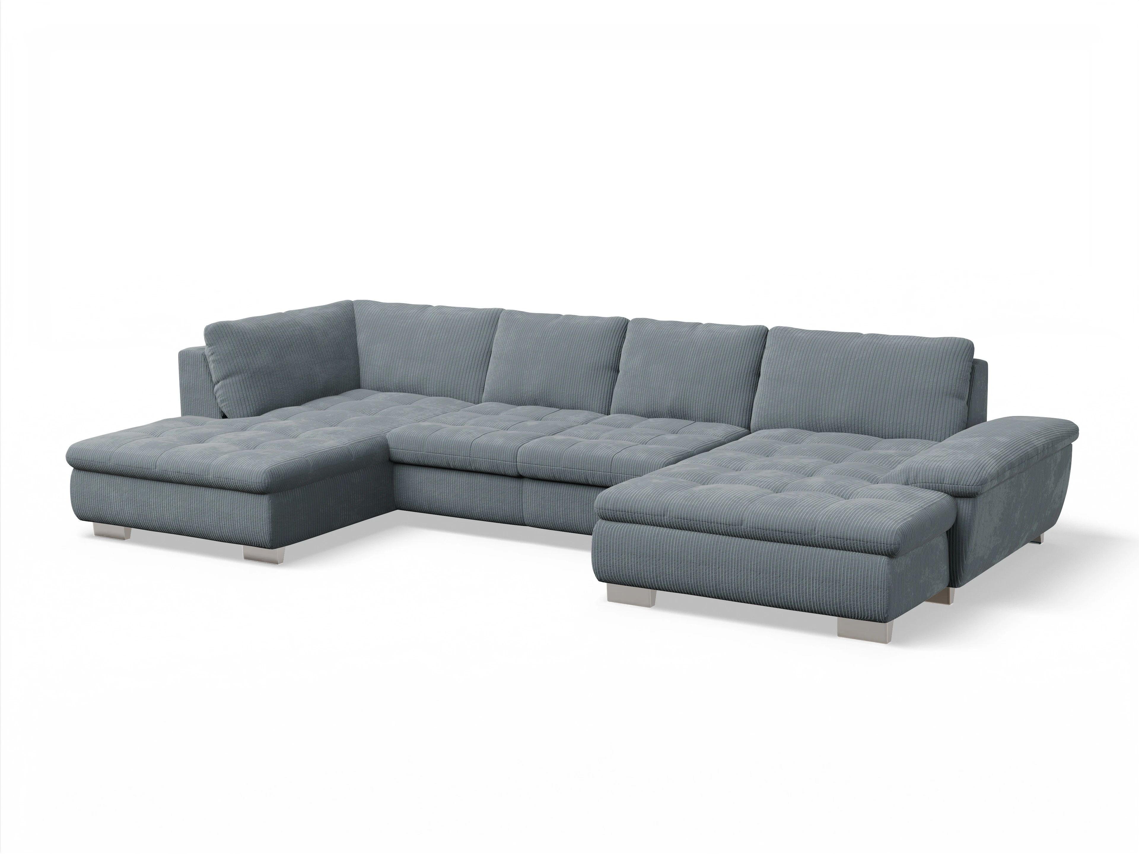 Ansicht des Produktes SC Smart 1007 Wohnlandschaft offen beidseitig in Stoff Blau