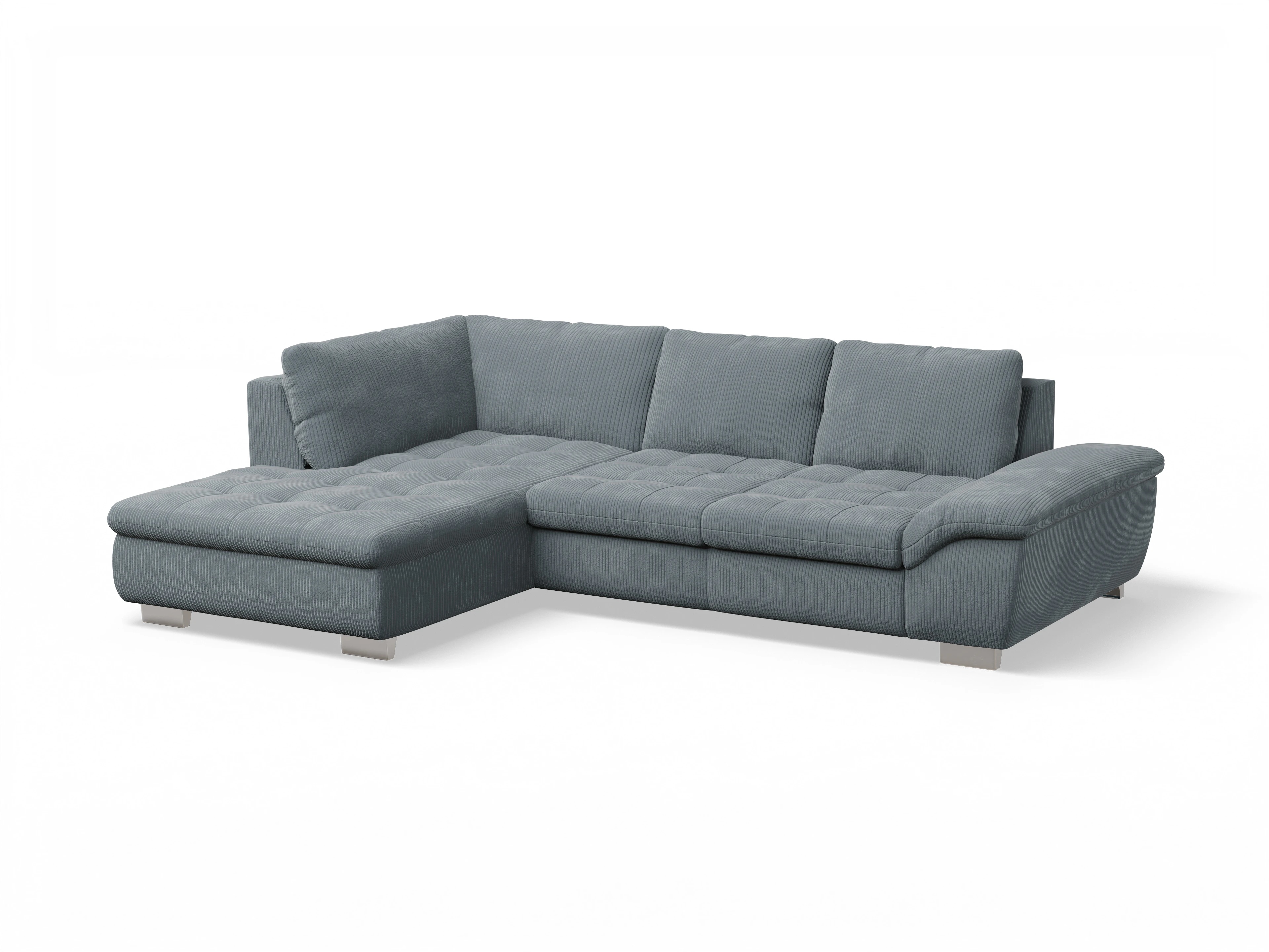Ansicht des Produktes SC Smart 1007 Ecksofa links Abschluss offen in Stoff Blau