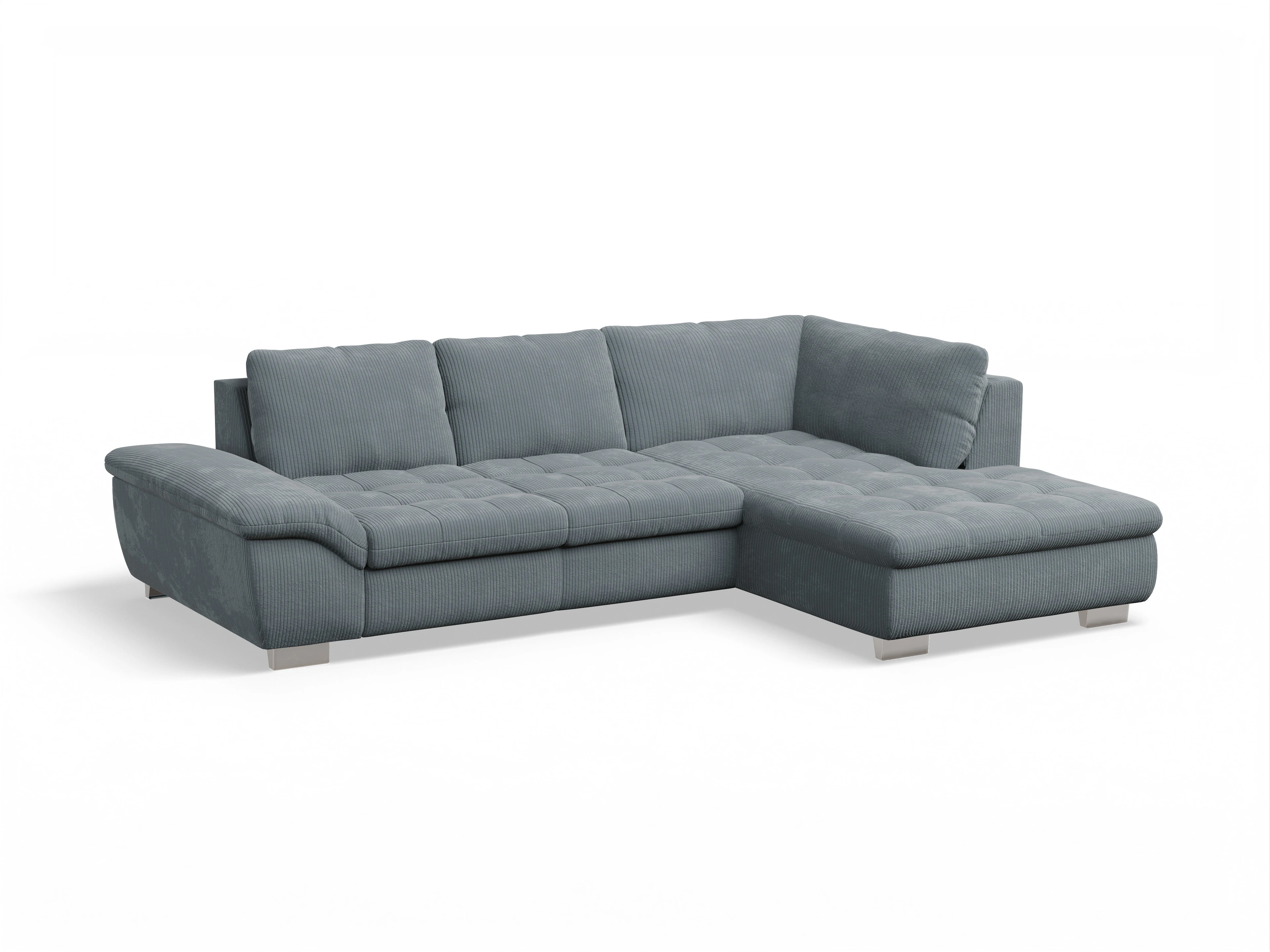 Ansicht des Produktes SC Smart 1007 Ecksofa rechts Abschluss offen in Stoff Blau