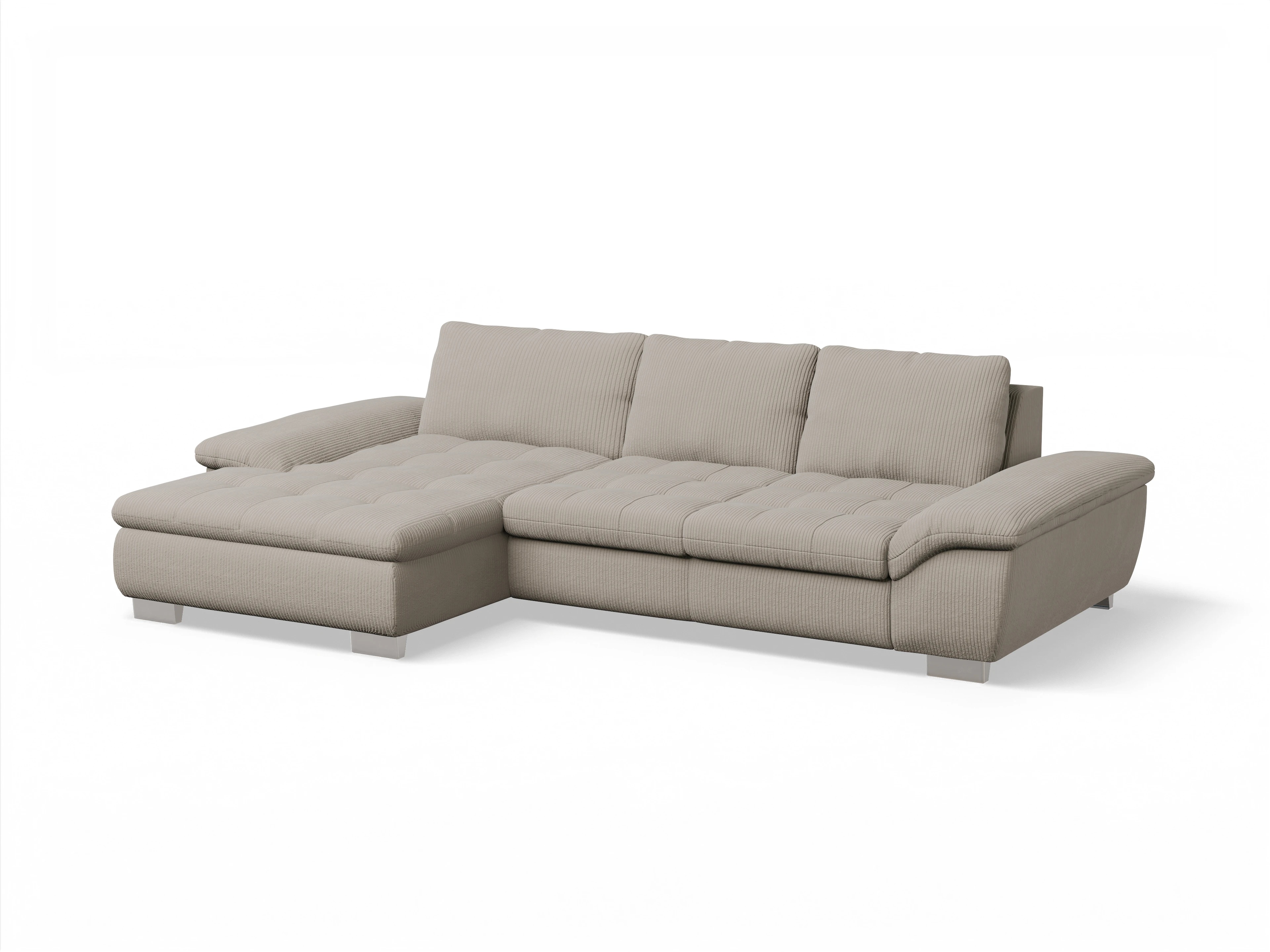 Ansicht des Produktes SC Smart 1007 Ecksofa links Abschluss offen in Stoff Beige