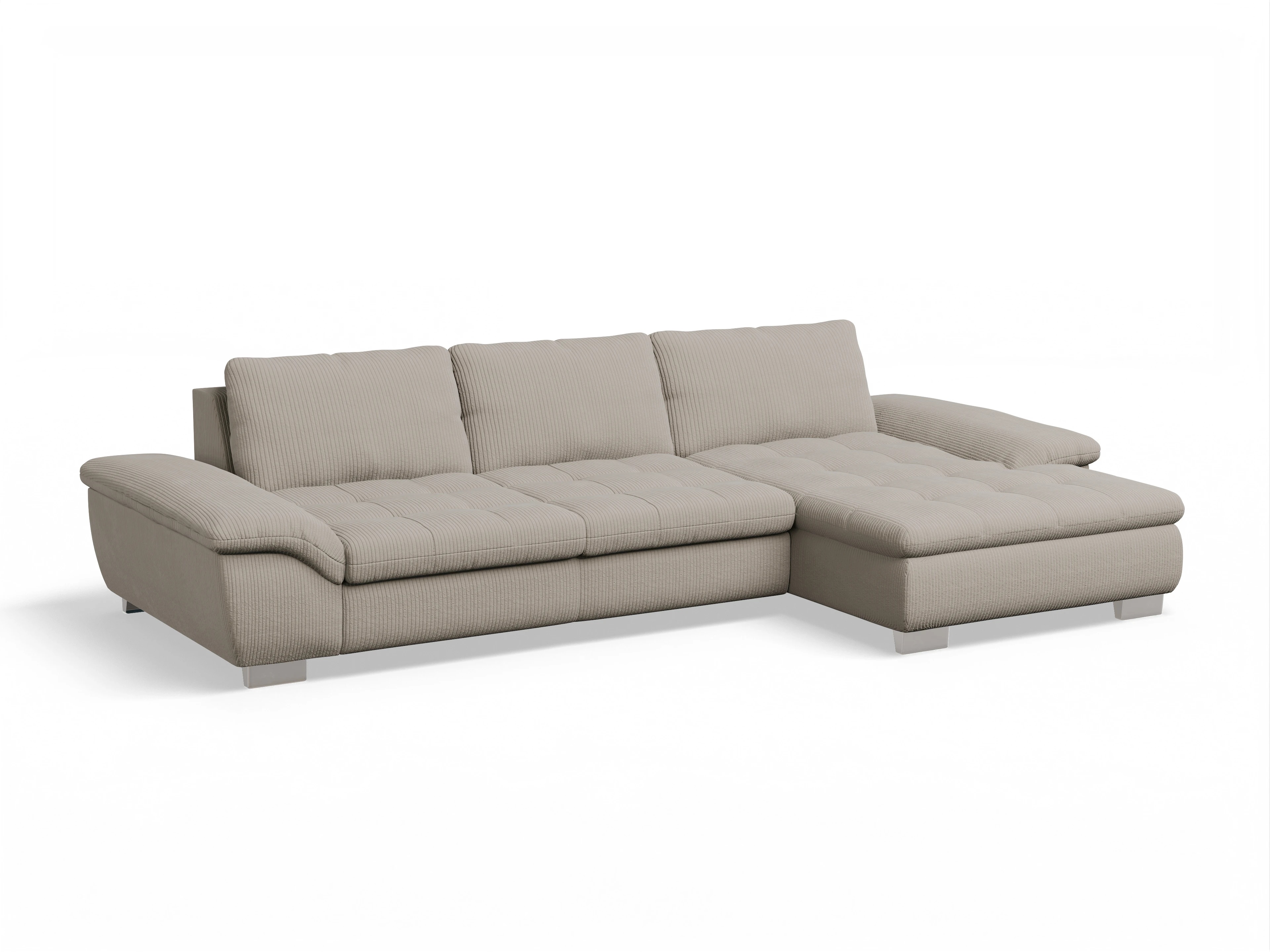 Ansicht des Produktes SC Smart 1007 Ecksofa rechts Abschluss offen in Stoff Beige