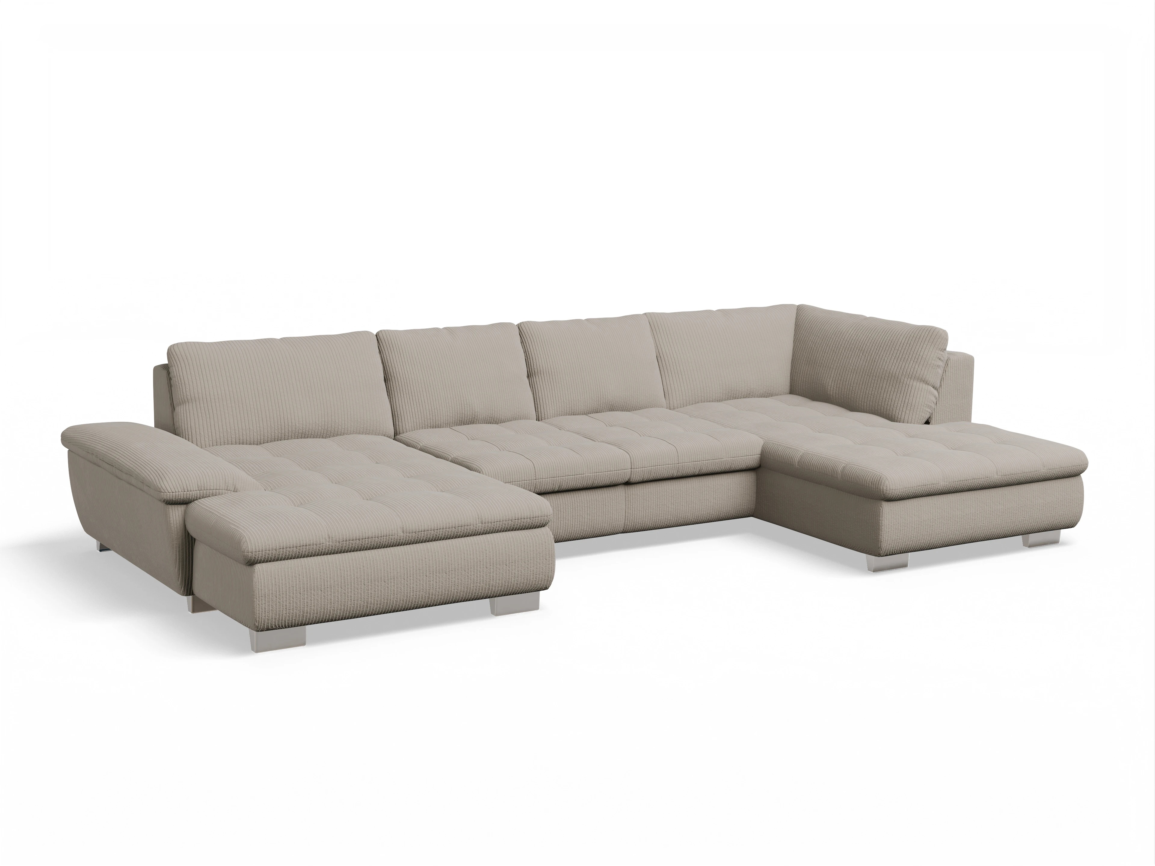 Ansicht des Produktes SC Smart 1007 Wohnlandschaft offen beidseitig in Stoff Beige