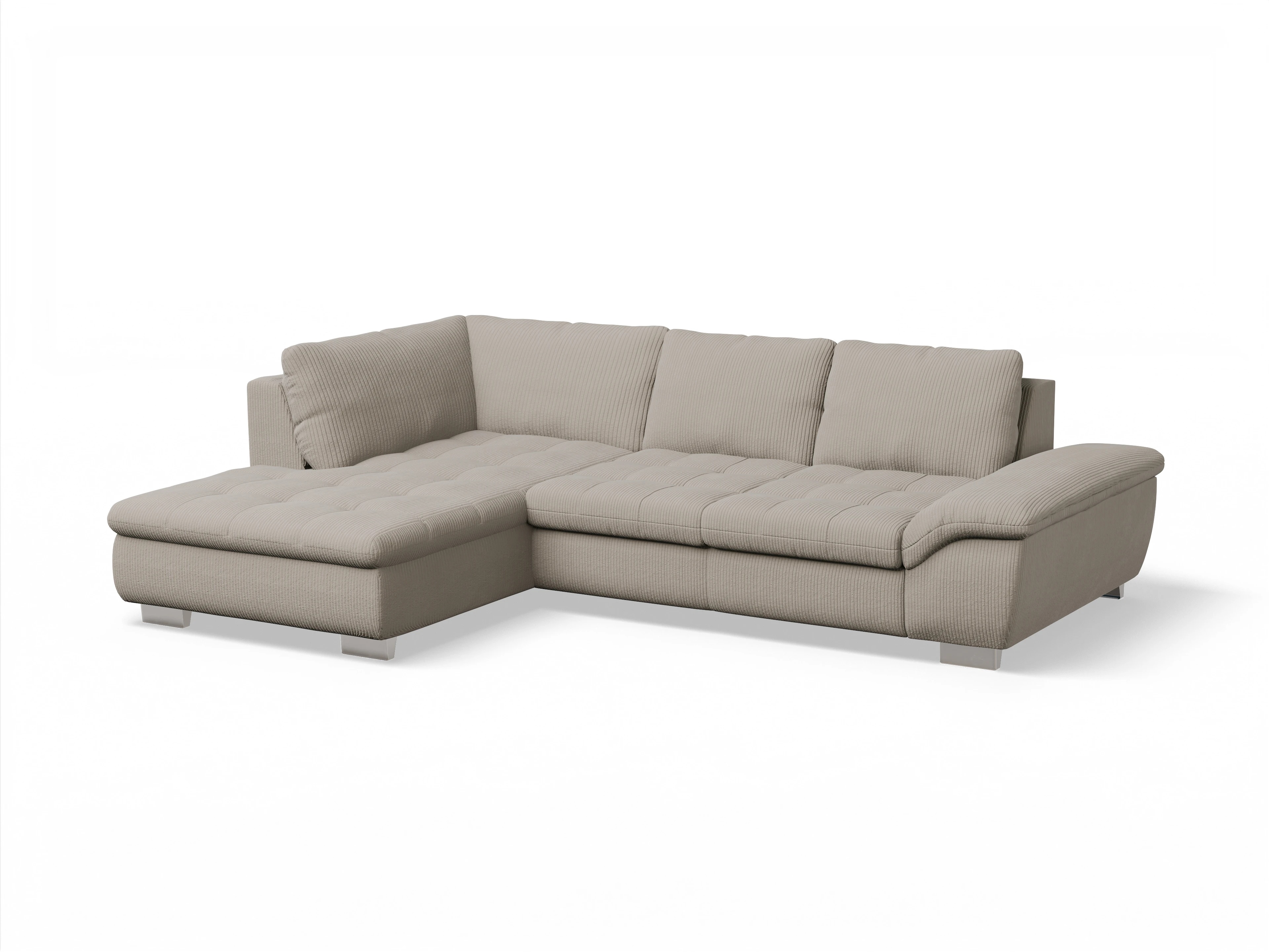 Ansicht des Produktes SC Smart 1007 Ecksofa links Abschluss offen in Stoff Beige