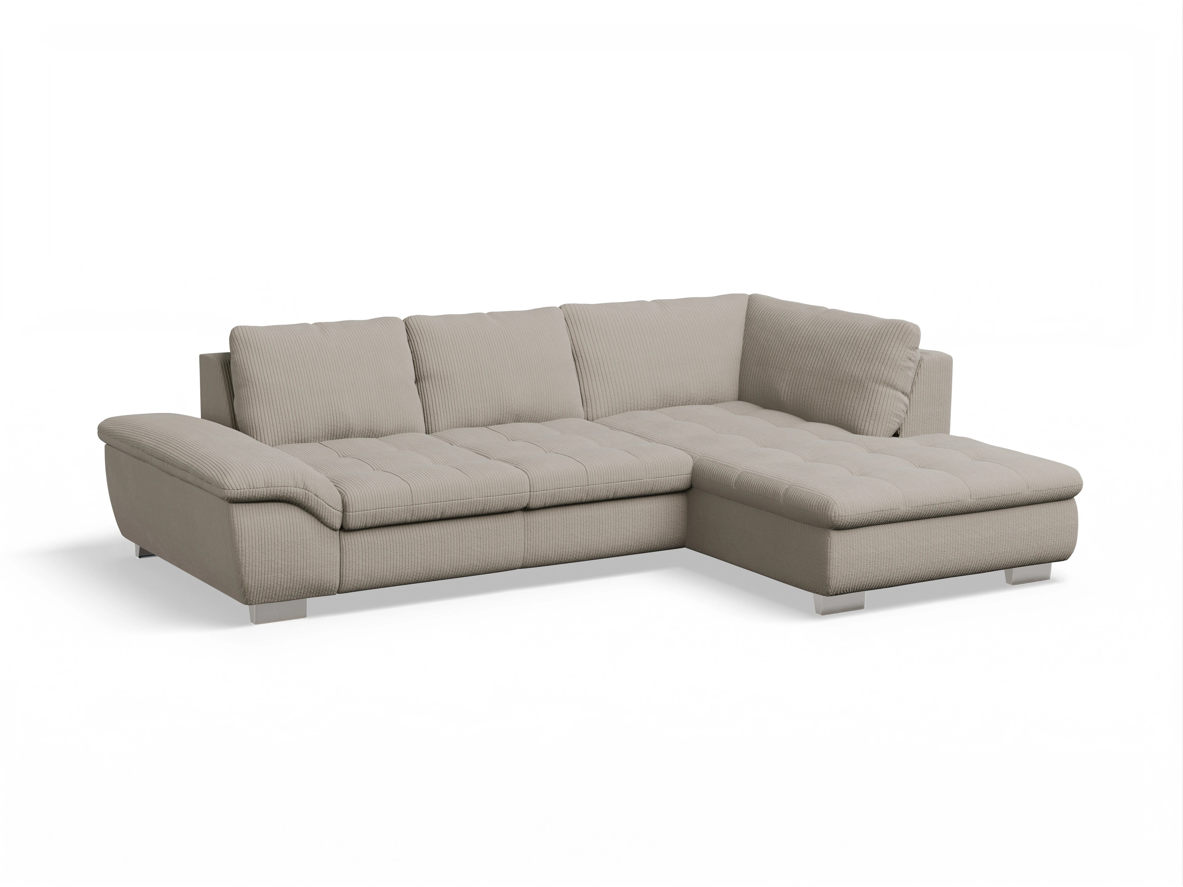 Ansicht des Produktes SC Smart 1007 Ecksofa rechts Abschluss offen in Stoff Beige