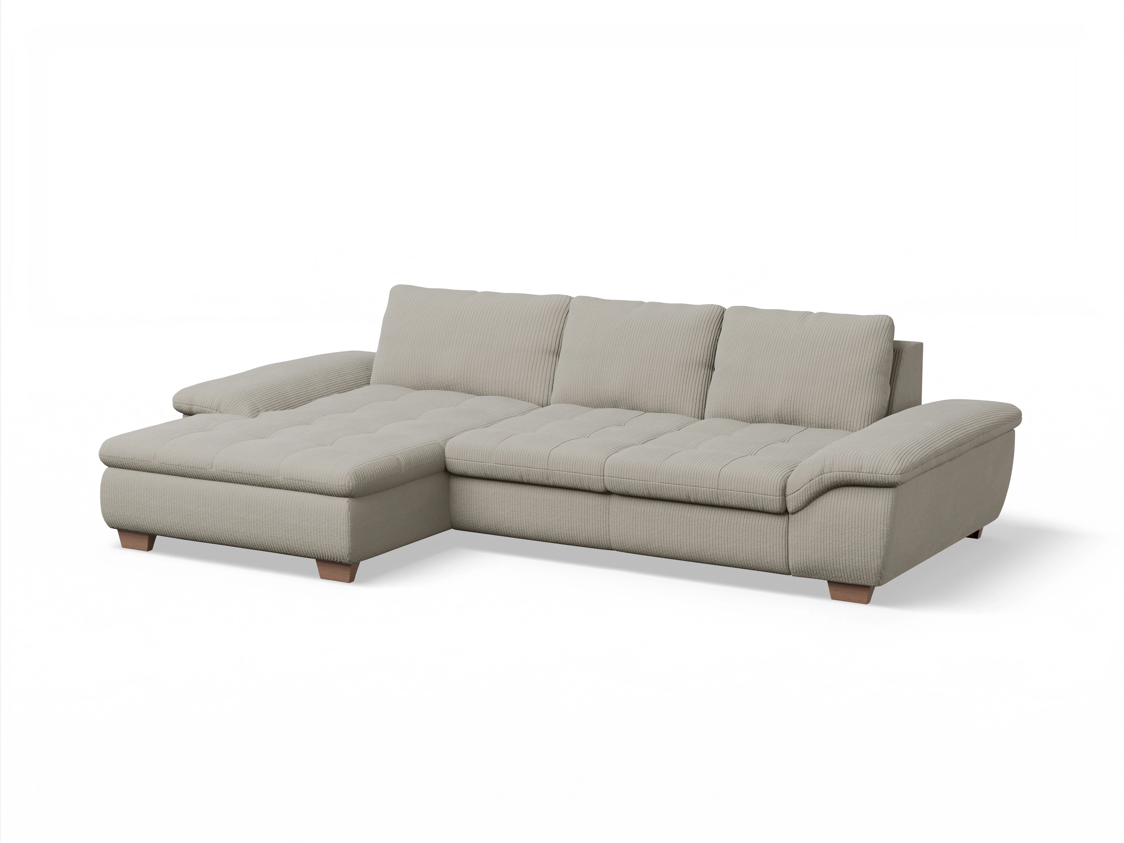 Sitz Concept smart 1007 Canape Medium L Ansicht des Produktes SC Smart 1007 Ecksofa links Abschluss offen in Stoff Beige