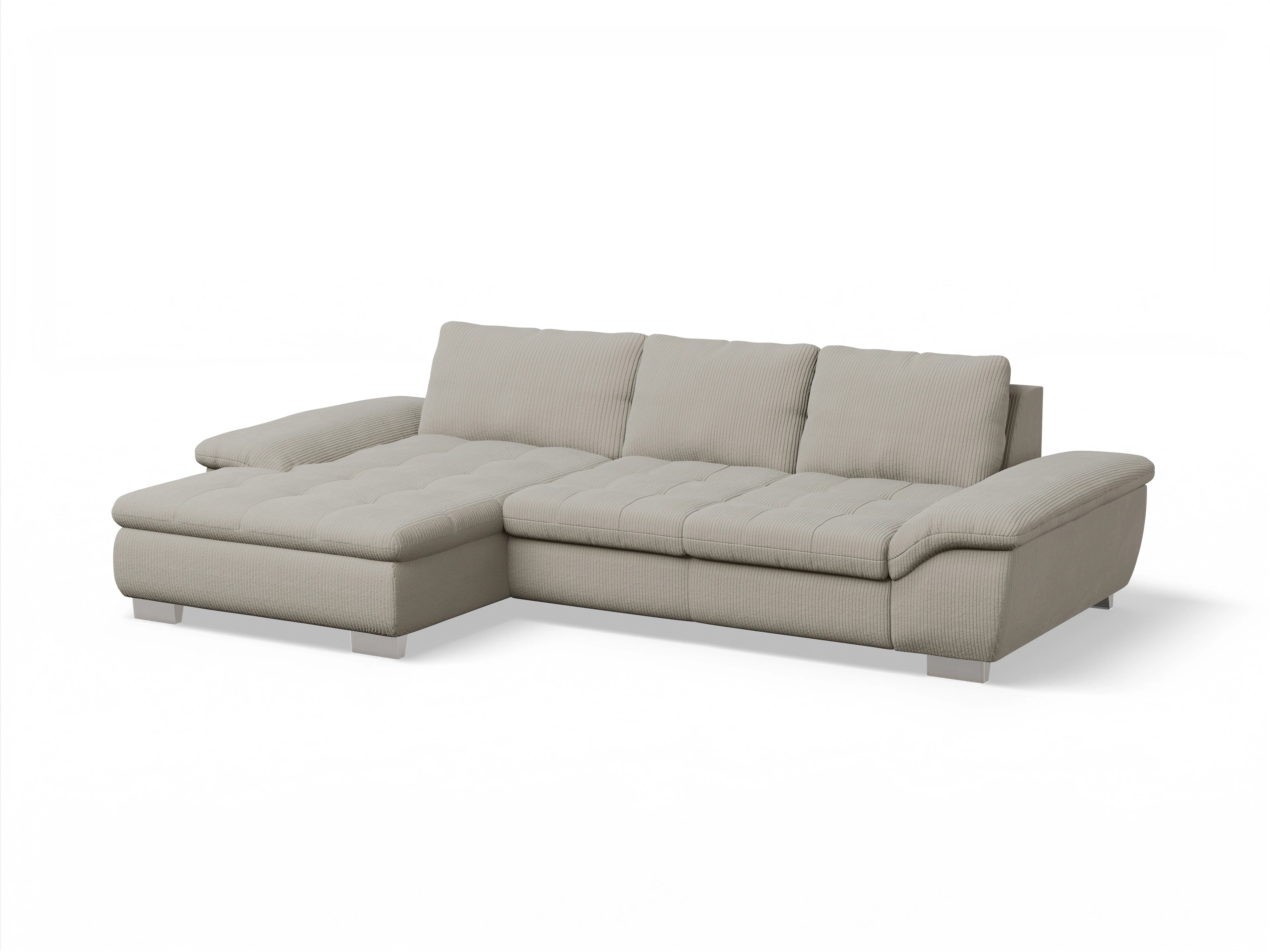 Sitz Concept smart 1007 Canape Medium L Ansicht des Produktes SC Smart 1007 Ecksofa links Abschluss offen in Stoff Beige