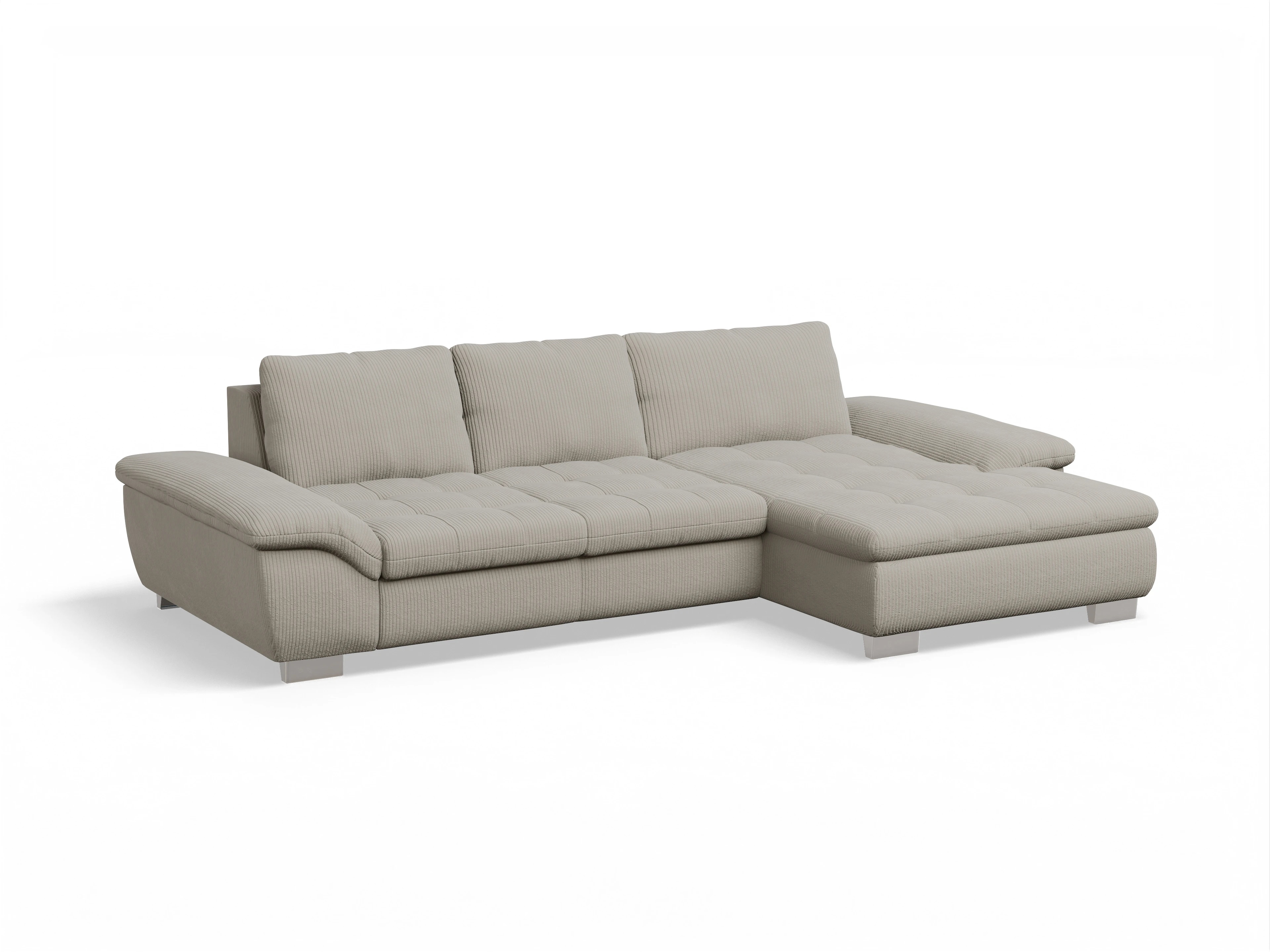 Ansicht des Produktes SC Smart 1007 Ecksofa rechts Abschluss offen in Stoff Beige