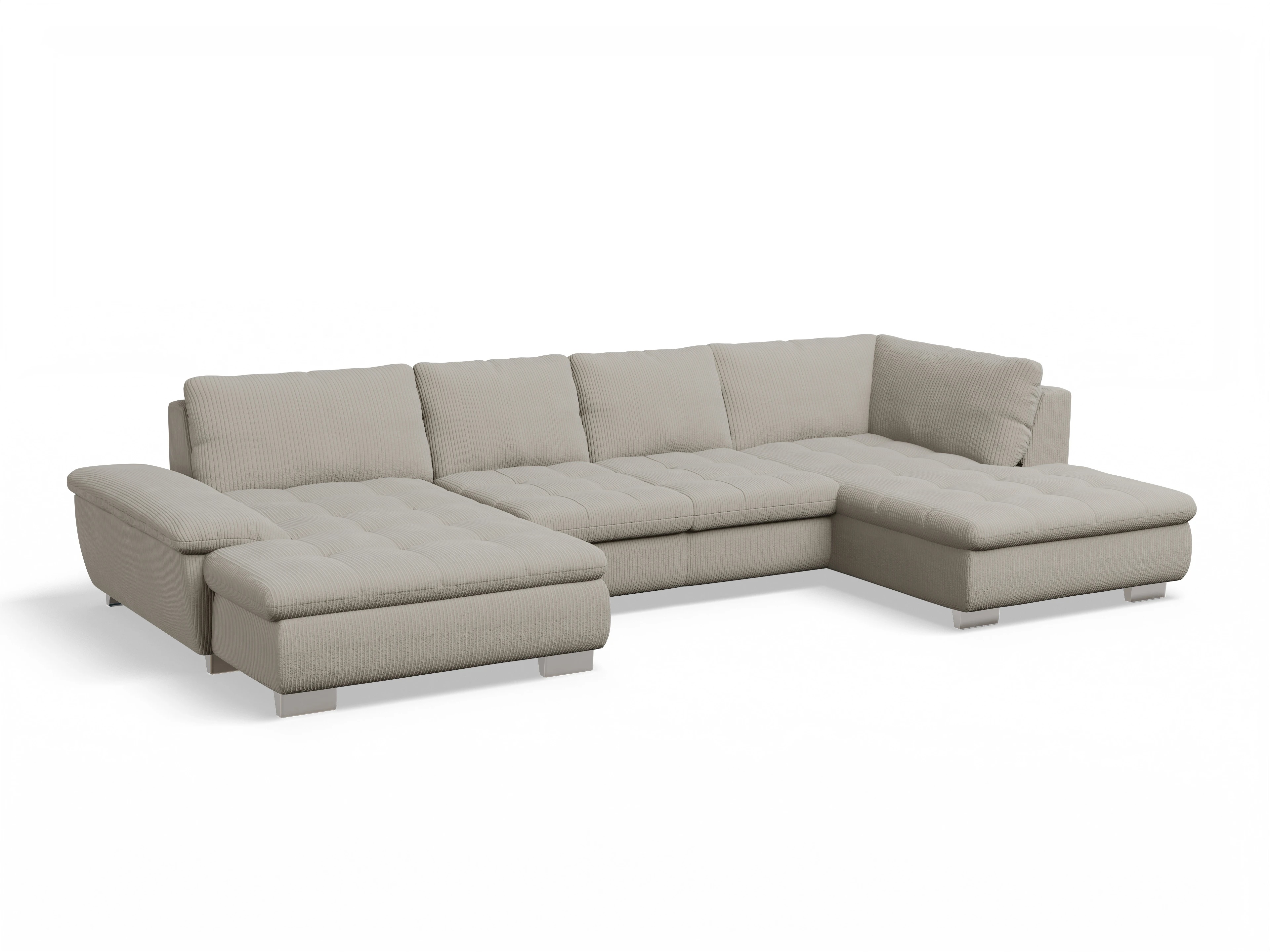 Ansicht des Produktes SC Smart 1007 Wohnlandschaft offen beidseitig in Stoff Beige