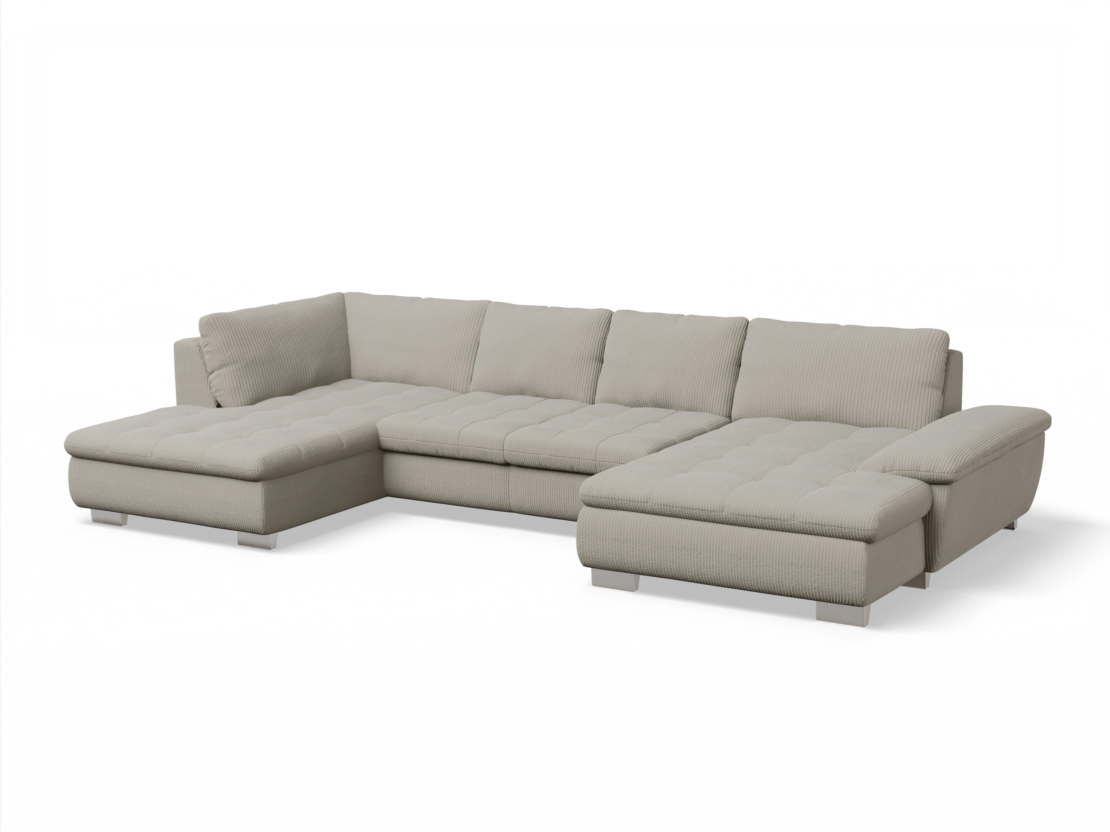 Ansicht des Produktes SC Smart 1007 Wohnlandschaft offen beidseitig in Stoff Beige