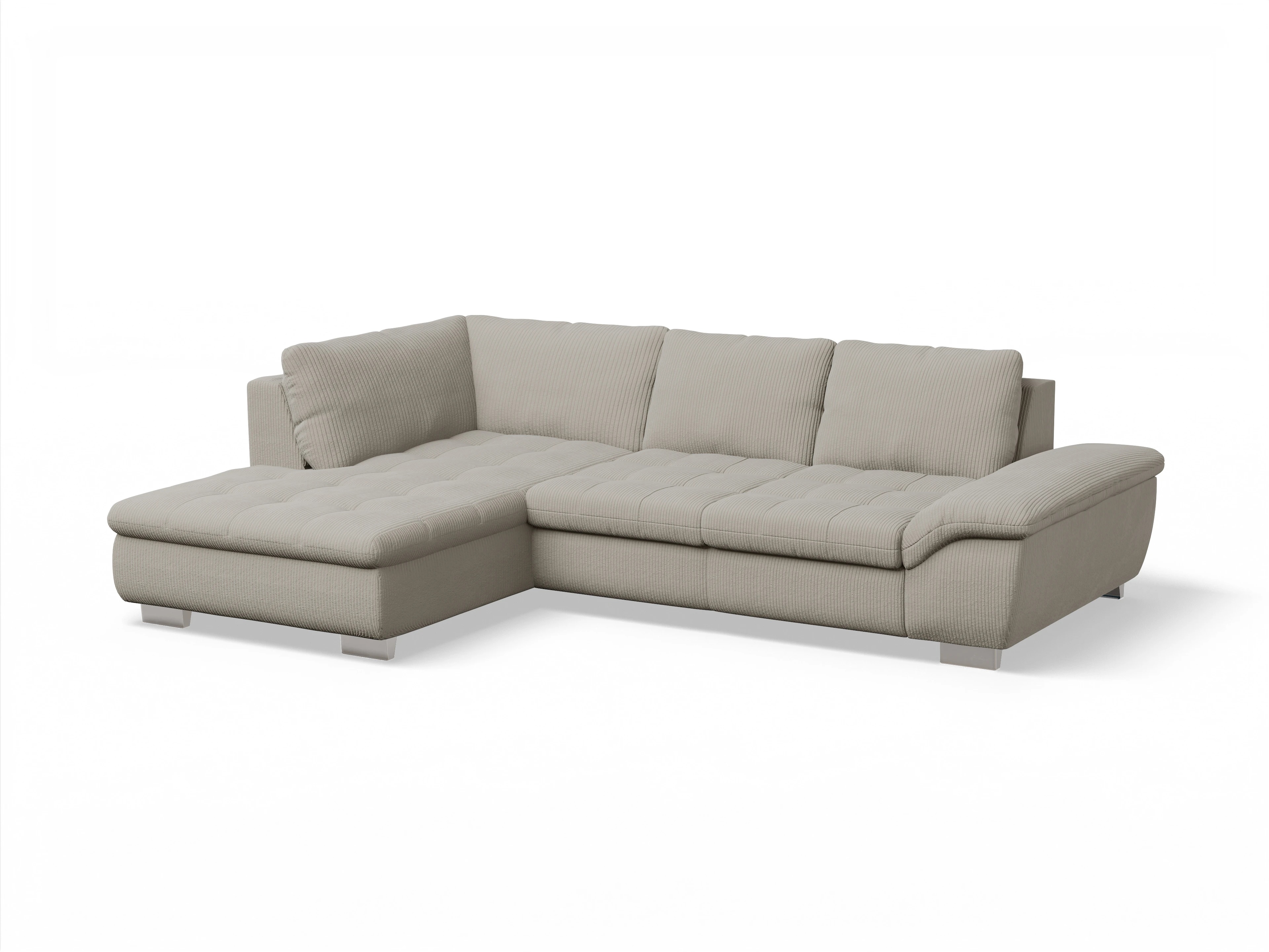 Ansicht des Produktes SC Smart 1007 Ecksofa links Abschluss offen in Stoff Beige