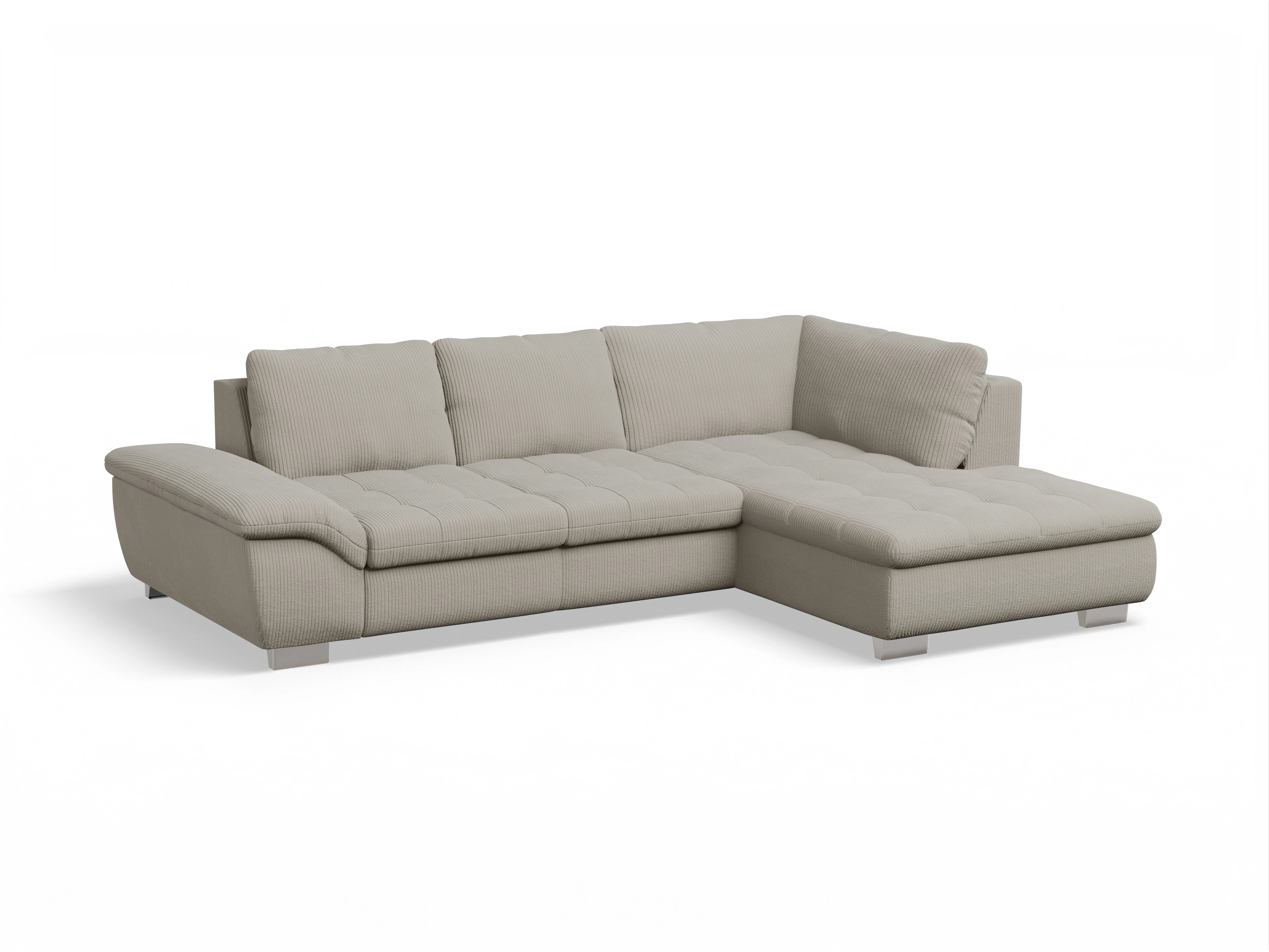 Ansicht des Produktes SC Smart 1007 Ecksofa rechts Abschluss offen in Stoff Beige
