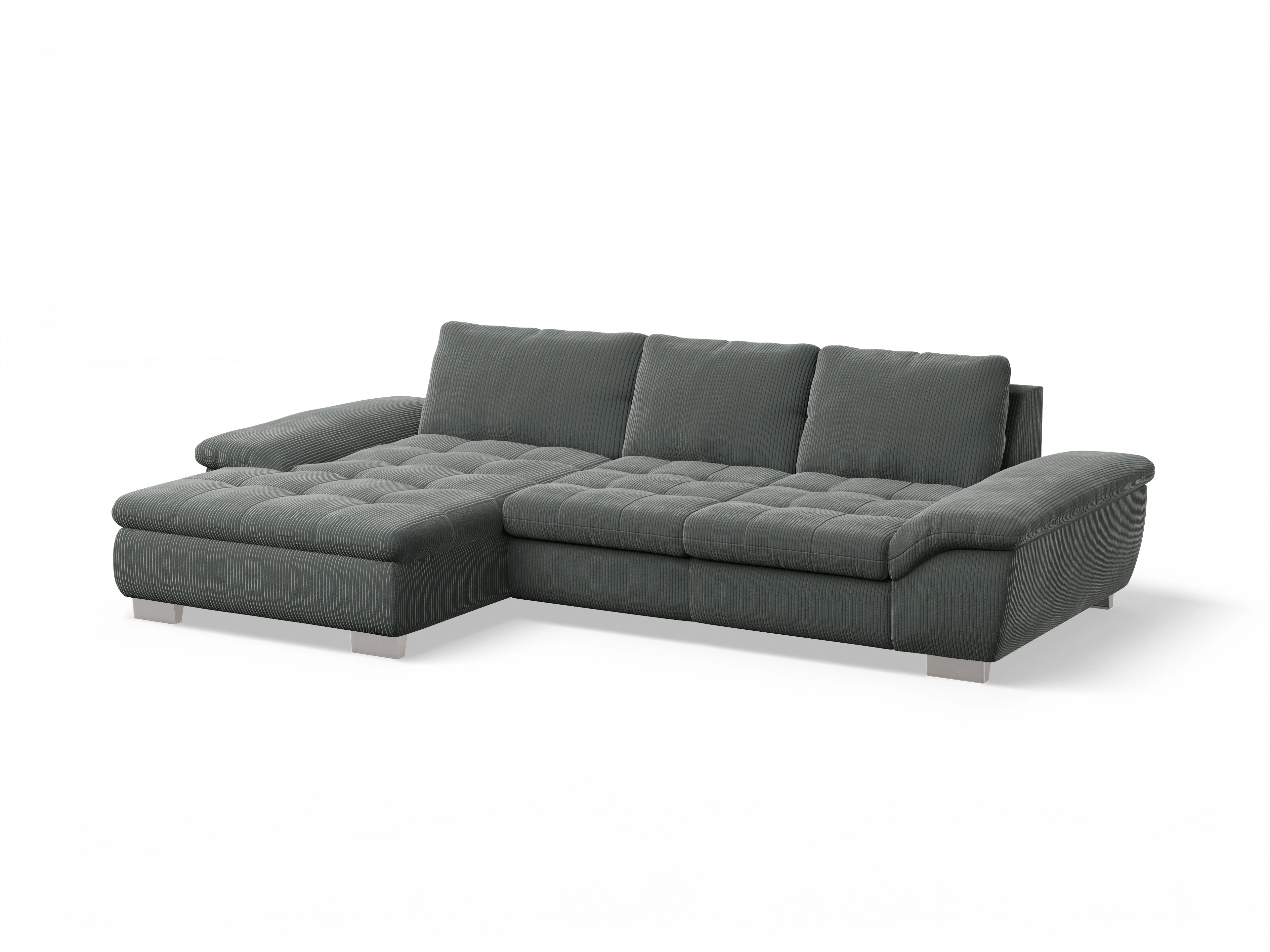 Sitz Concept smart 1007 Canape Medium L Ansicht des Produktes SC Smart 1007 Ecksofa links Abschluss offen in Stoff Grün