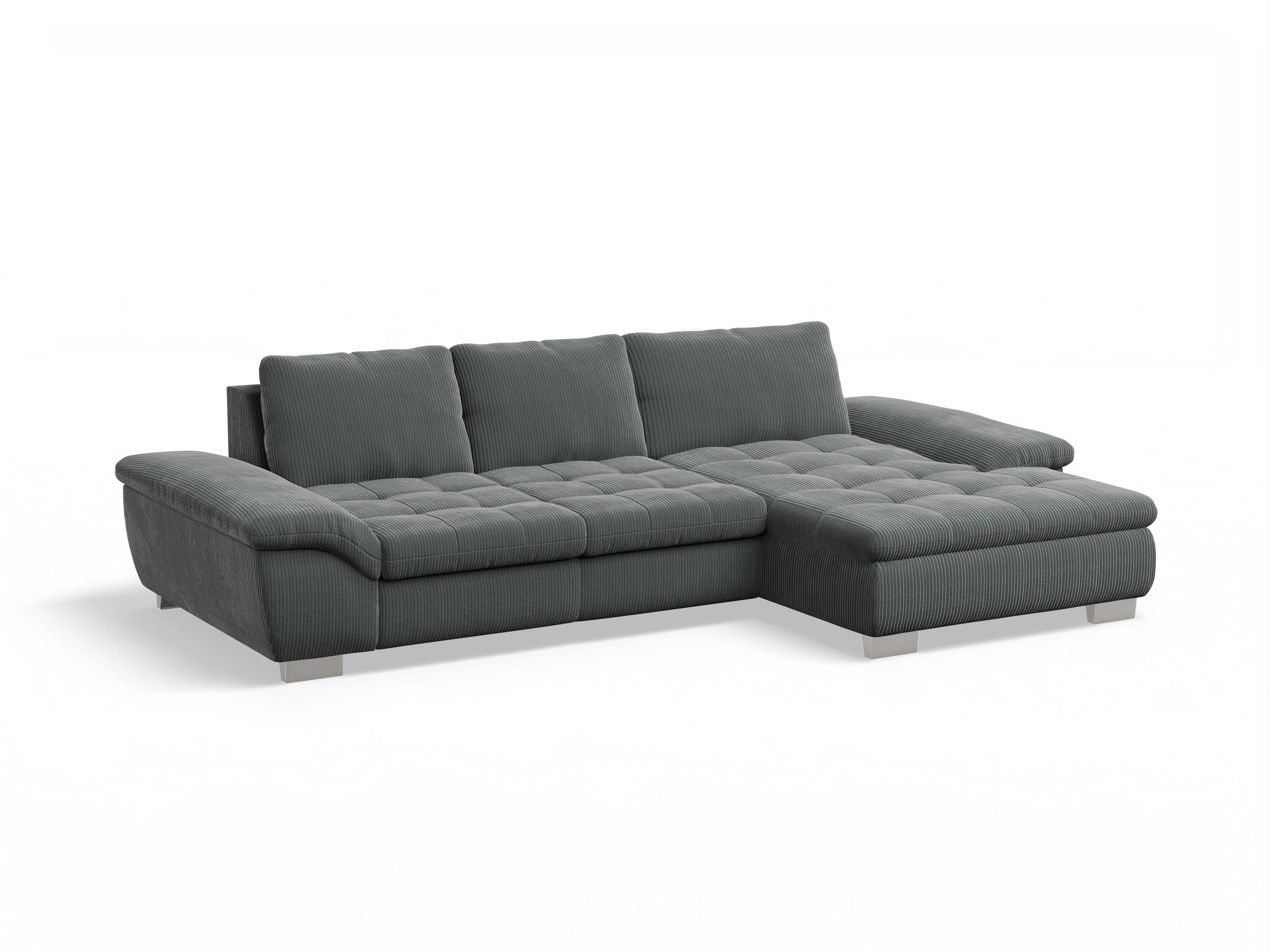 Ansicht des Produktes SC Smart 1007 Ecksofa rechts Abschluss offen in Stoff Grün