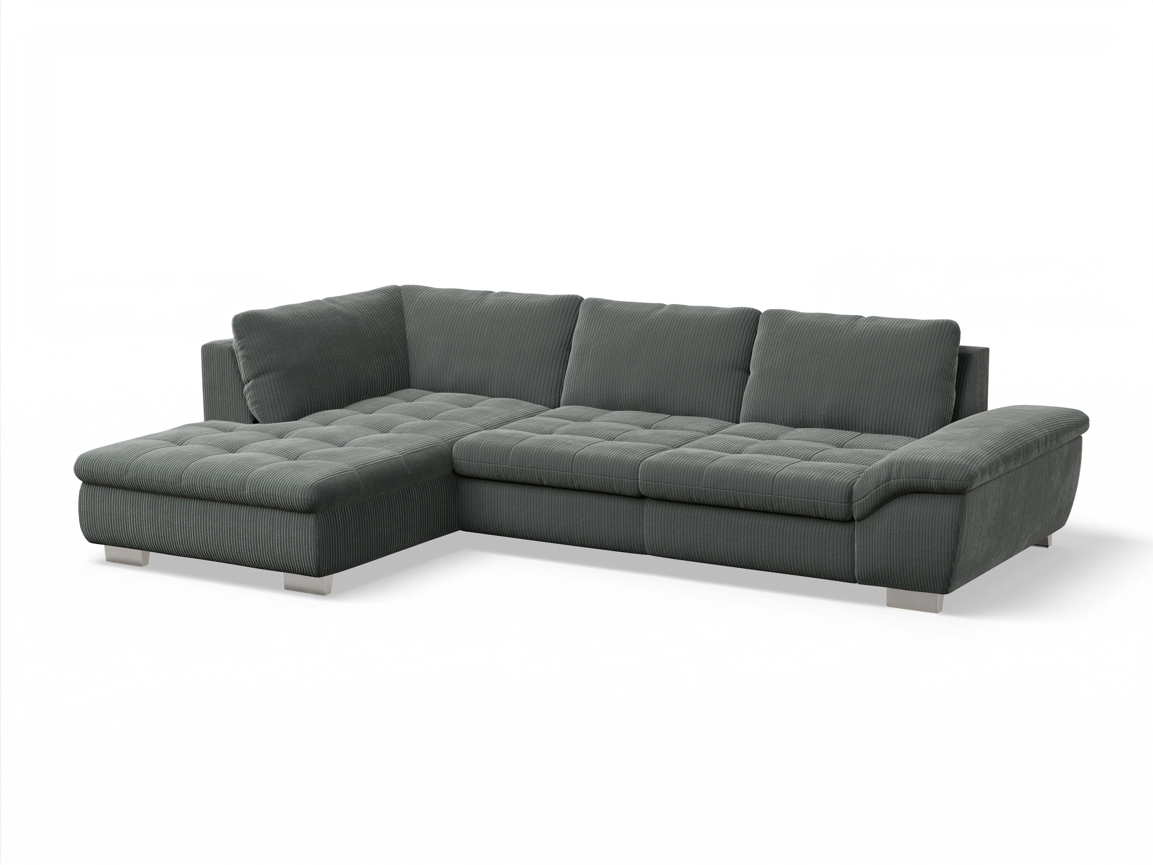 Ansicht des Produktes SC Smart 1007 Ecksofa links Abschluss offen in Stoff Grün