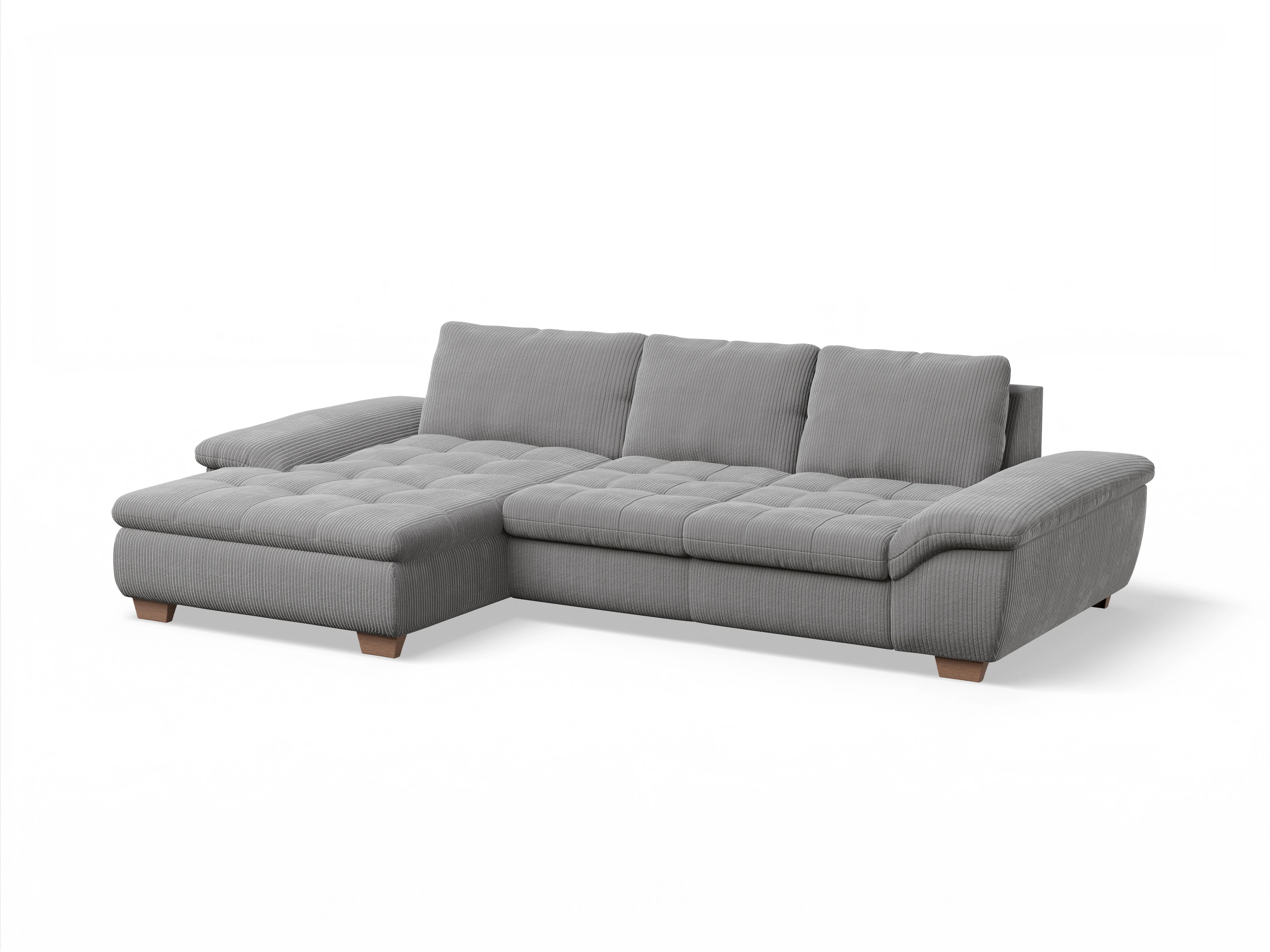Ansicht des Produktes SC Smart 1007 Ecksofa links Abschluss offen in Stoff Grau