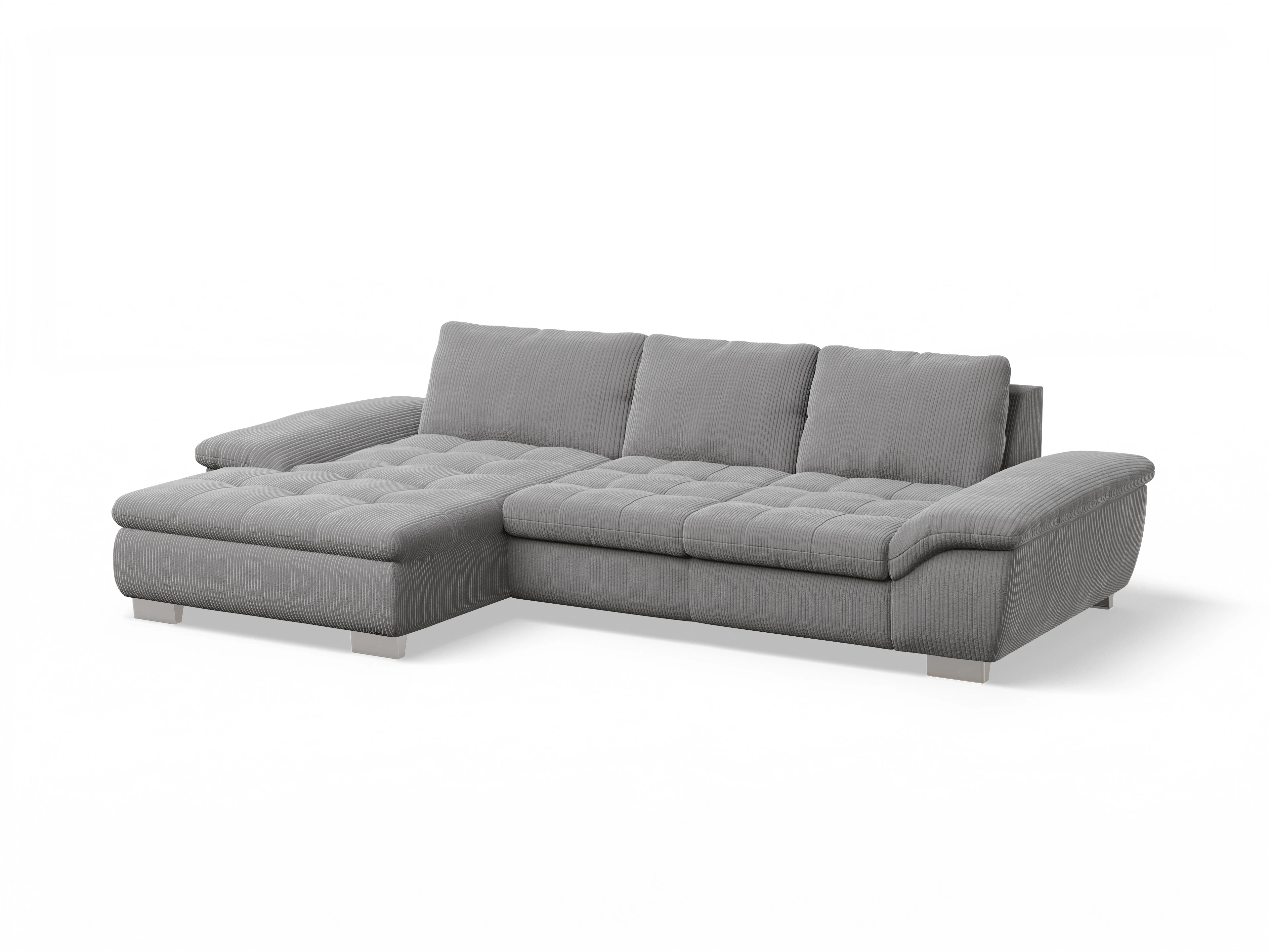 Sitz Concept smart 1007 Canape Medium L Ansicht des Produktes SC Smart 1007 Ecksofa links Abschluss offen in Stoff Grau