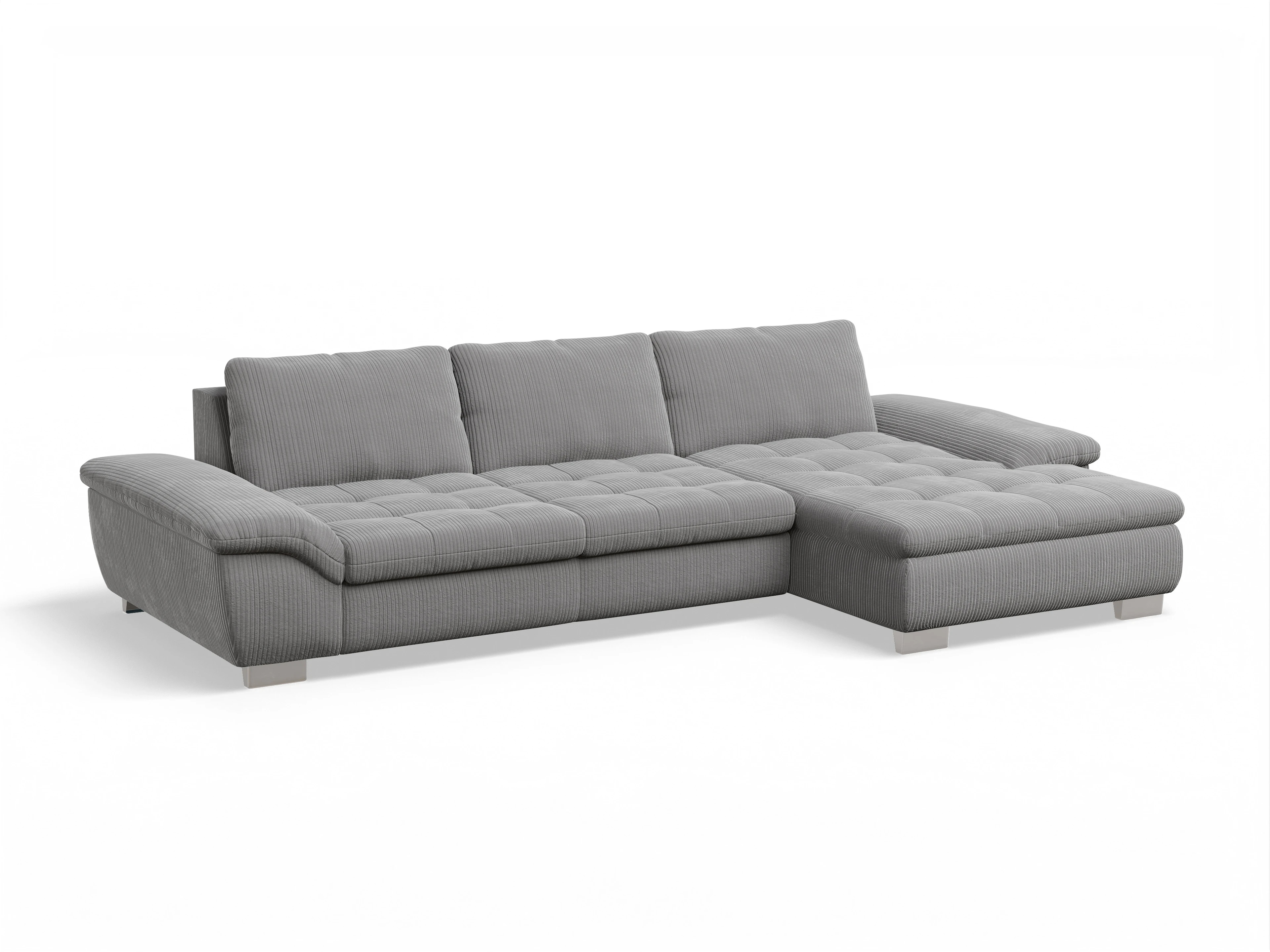 Ansicht des Produktes SC Smart 1007 Ecksofa rechts Abschluss offen in Stoff Grau