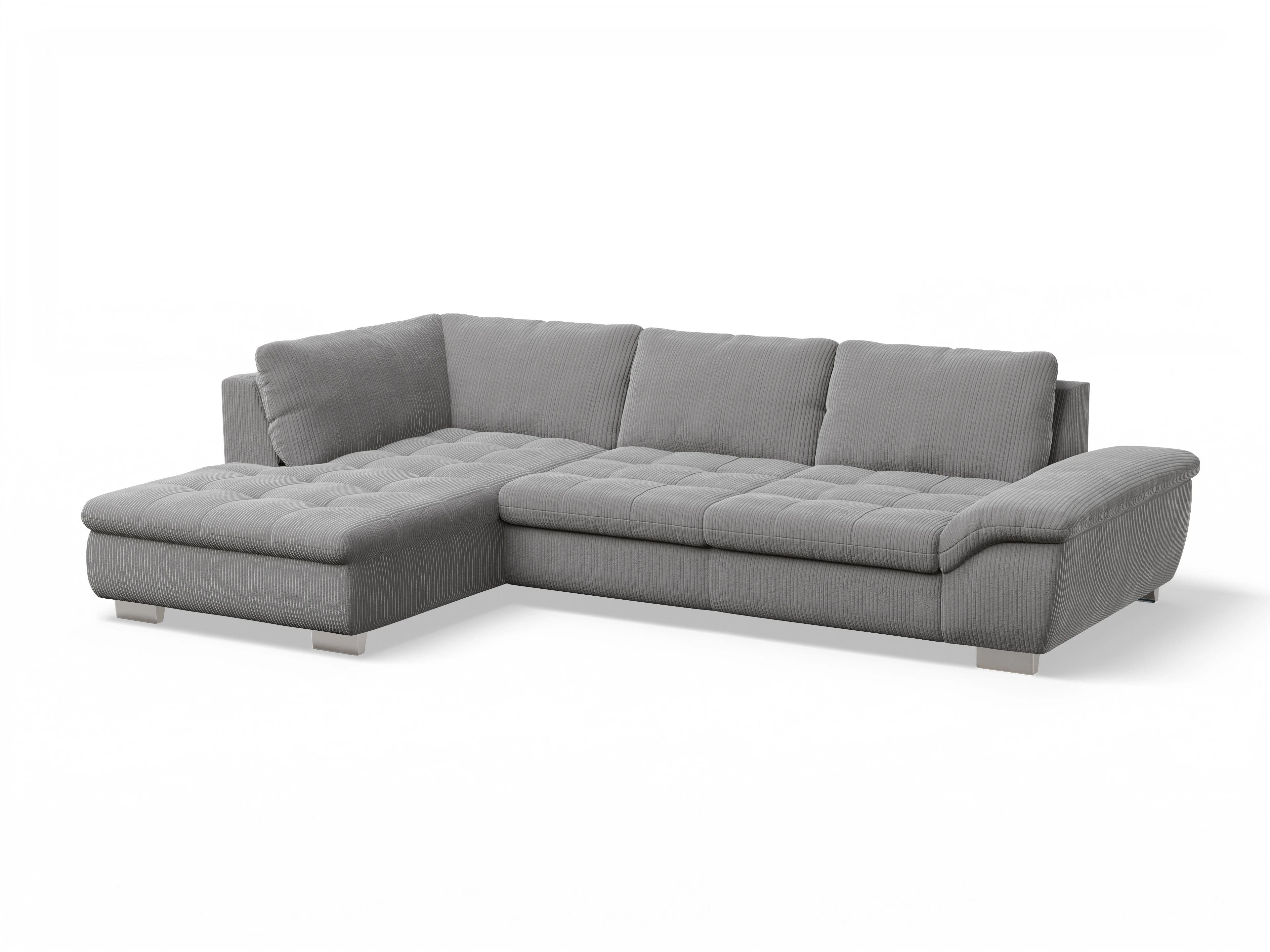 Ansicht des Produktes SC Smart 1007 Ecksofa links Abschluss offen in Stoff Grau