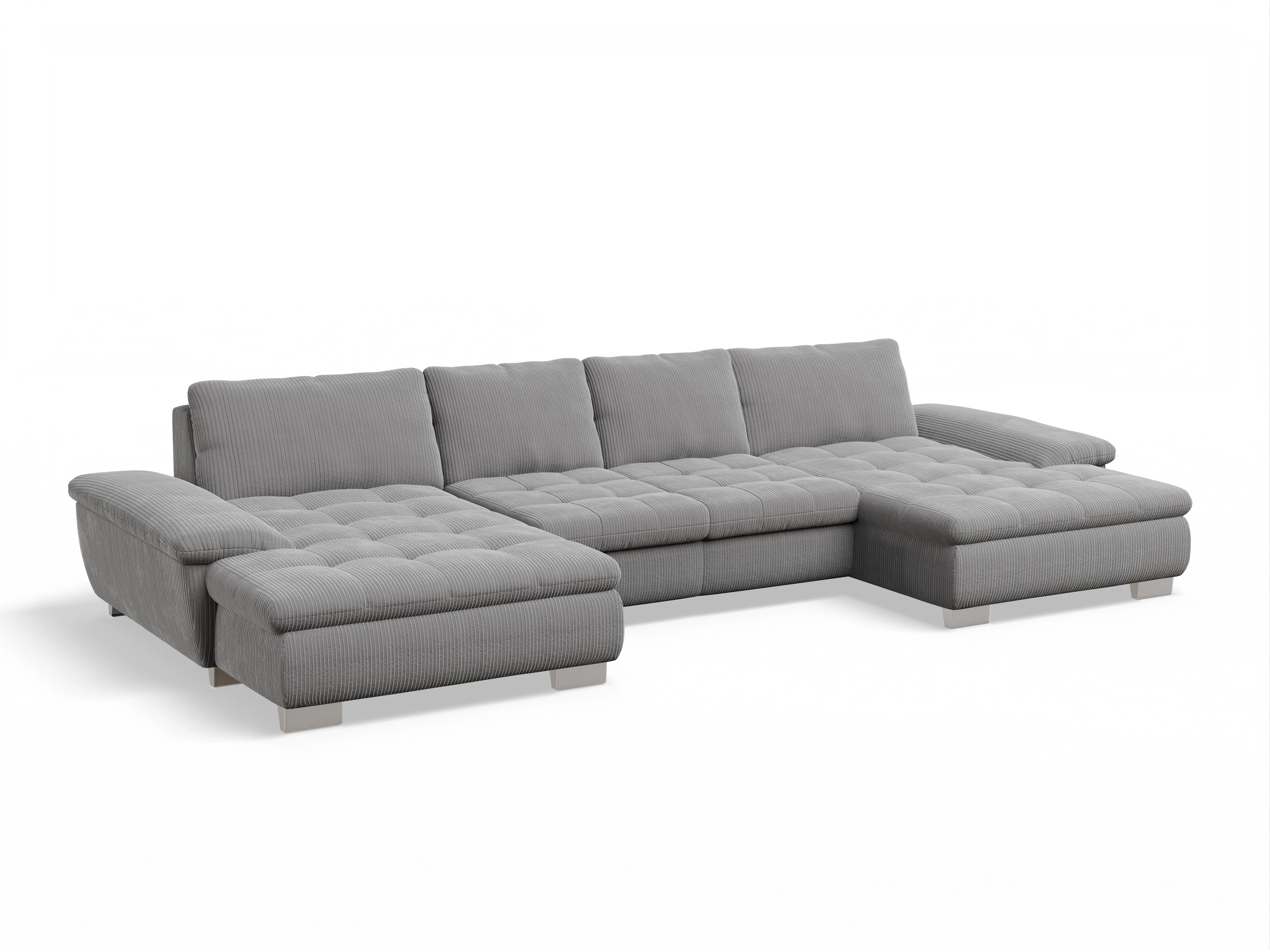 Ansicht des Produktes SC Smart 1007 Wohnlandschaft offen beidseitig in Stoff Grau