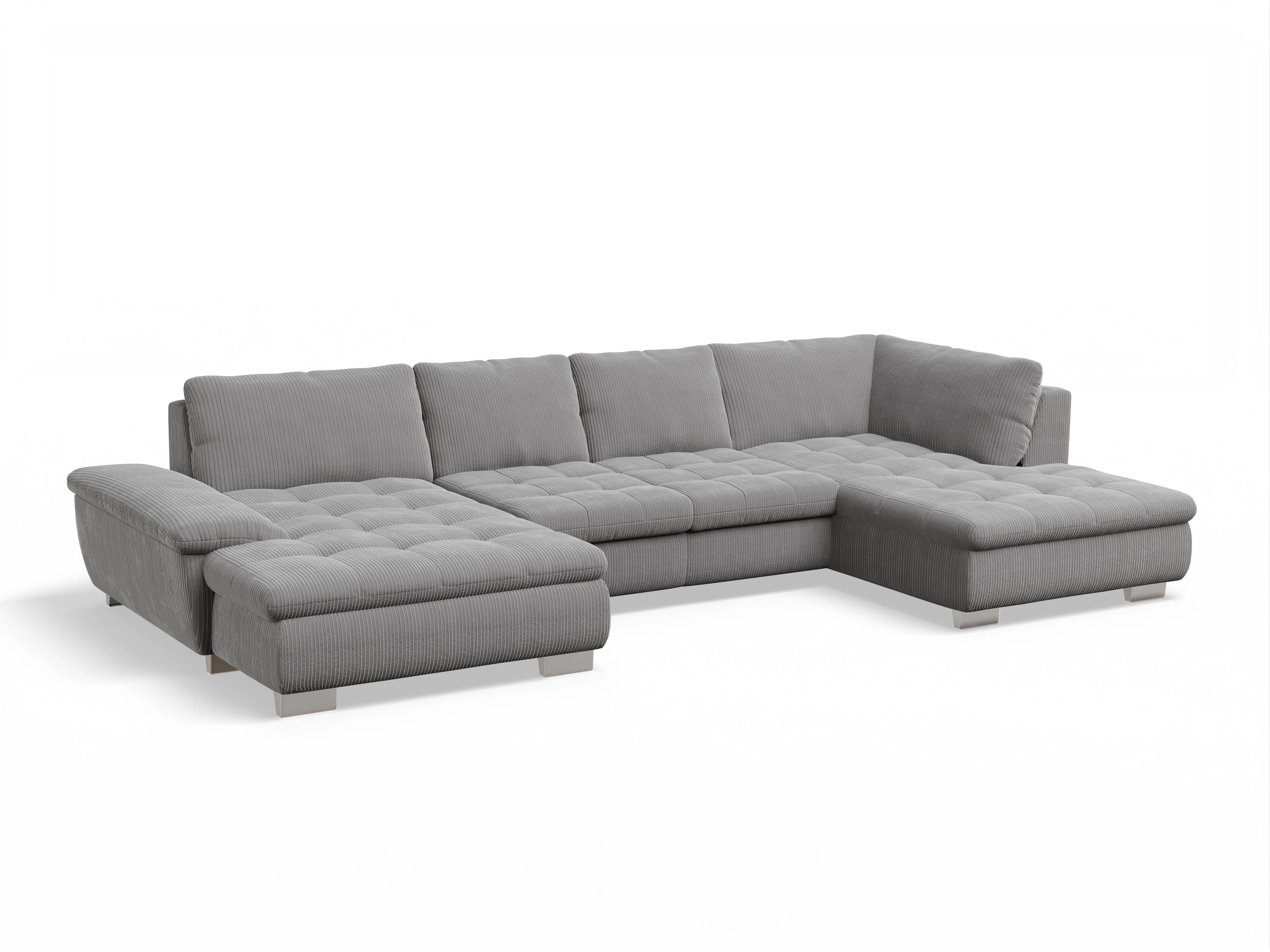 Ansicht des Produktes SC Smart 1007 Wohnlandschaft offen beidseitig in Stoff Grau