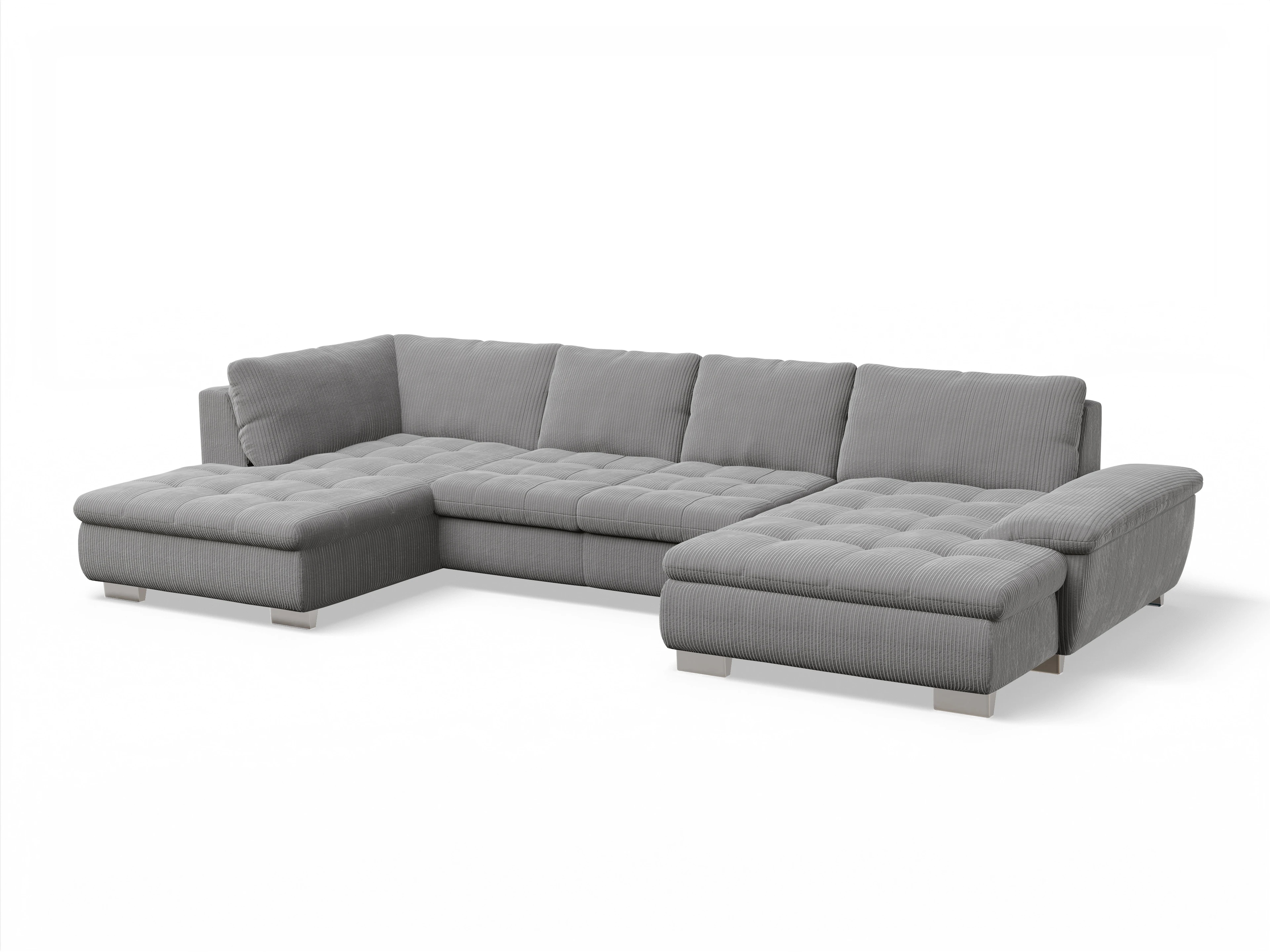 Ansicht des Produktes SC Smart 1007 Wohnlandschaft offen beidseitig in Stoff Grau