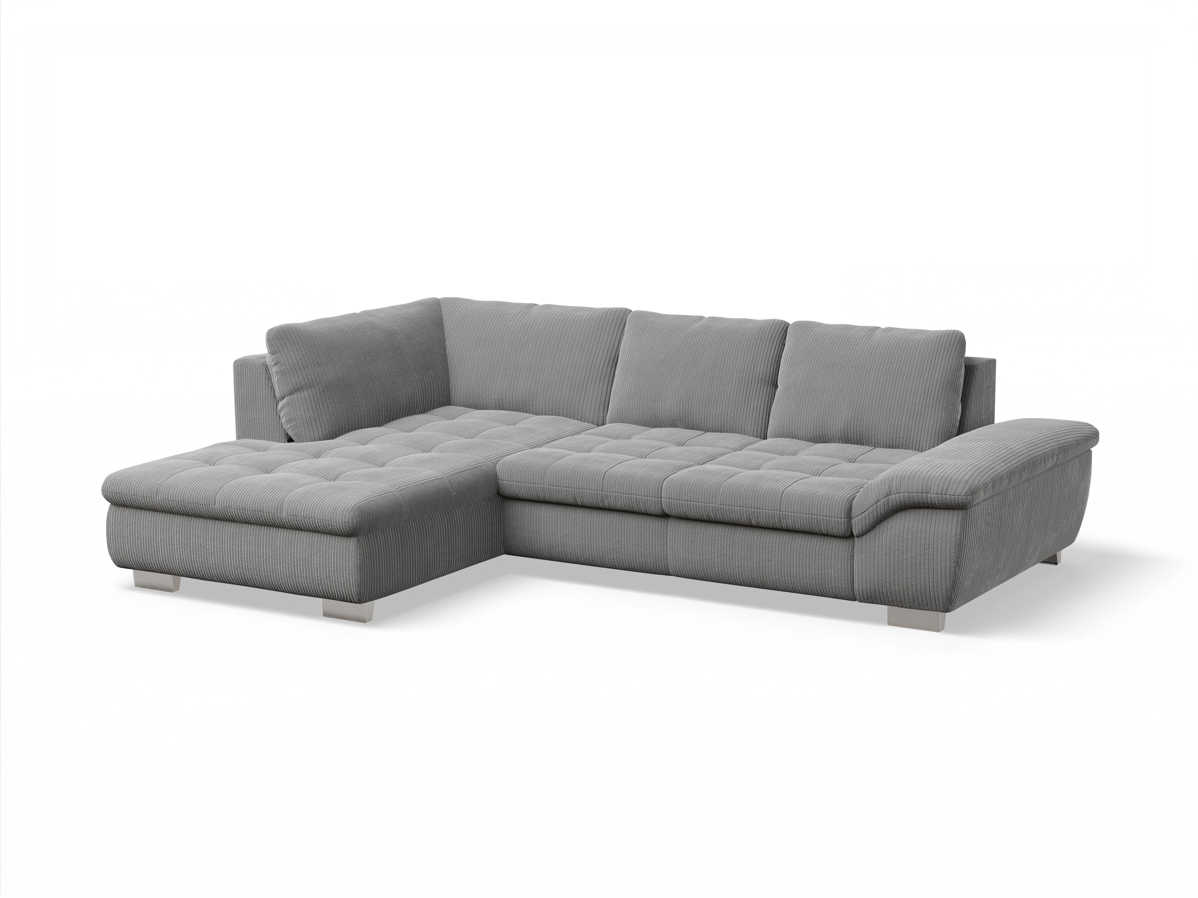 Ansicht des Produktes SC Smart 1007 Ecksofa links Abschluss offen in Stoff Grau