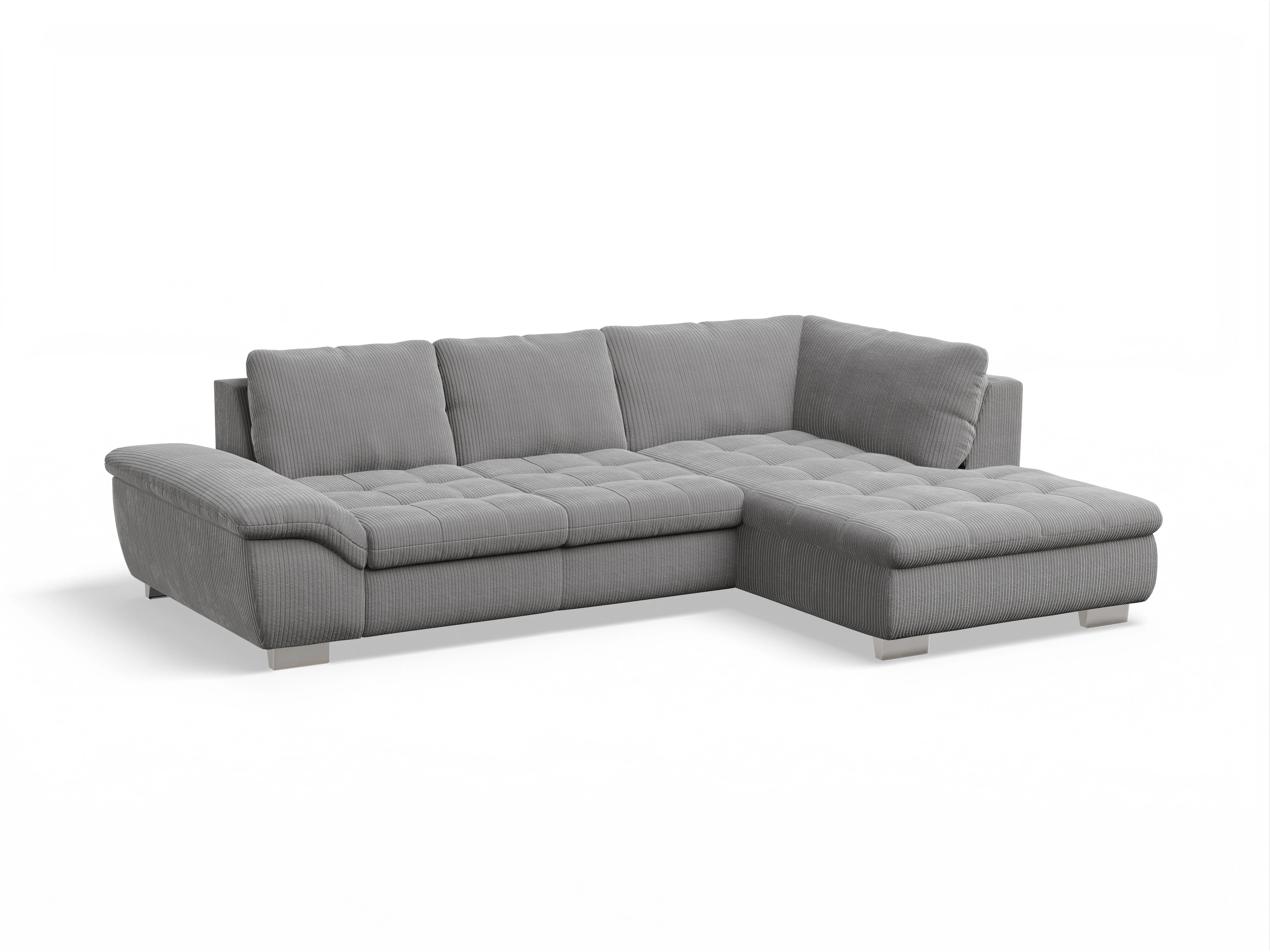 Ansicht des Produktes SC Smart 1007 Ecksofa rechts Abschluss offen in Stoff Grau