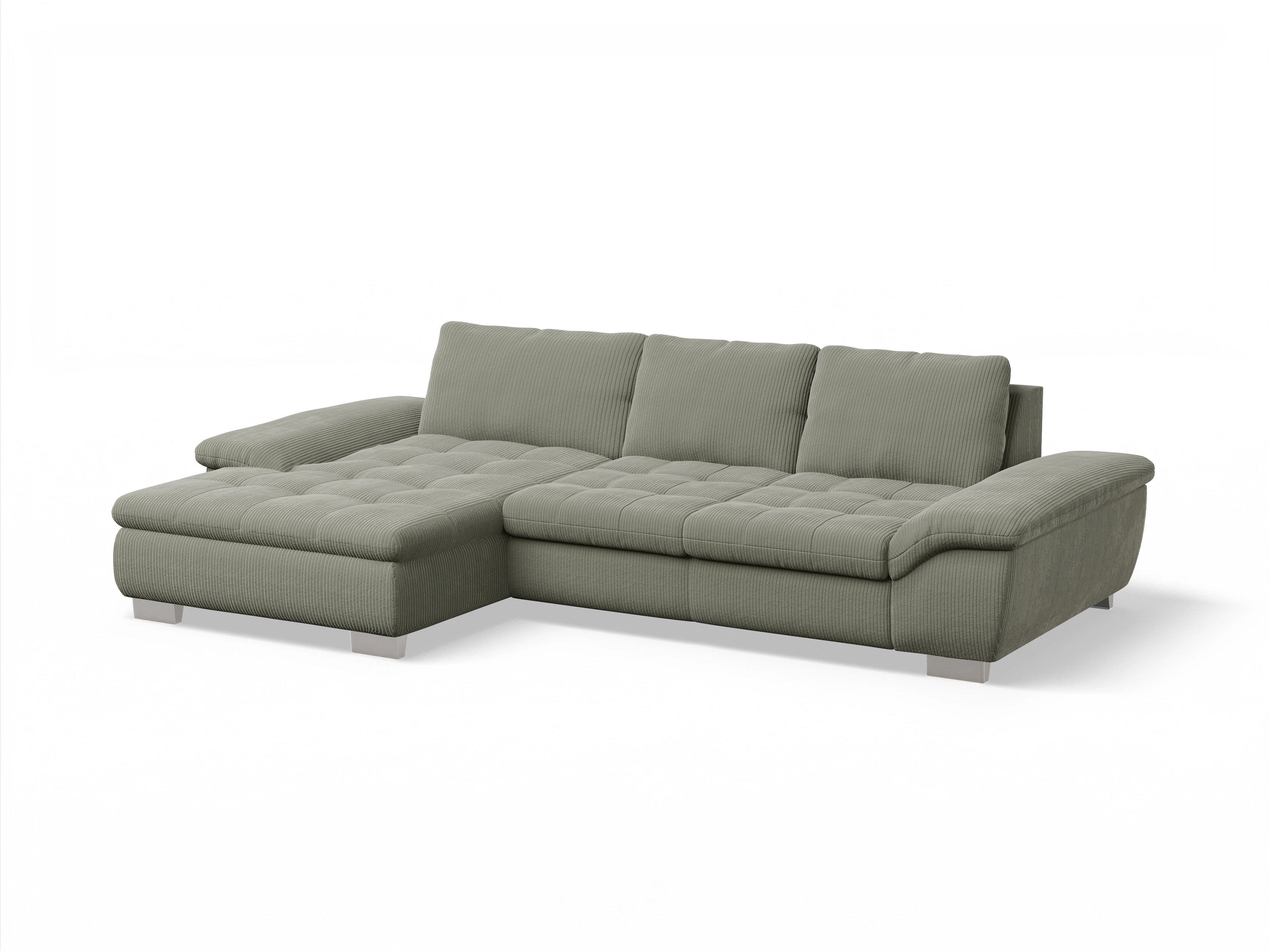 Ansicht des Produktes SC Smart 1007 Ecksofa links Abschluss offen in Stoff Grün