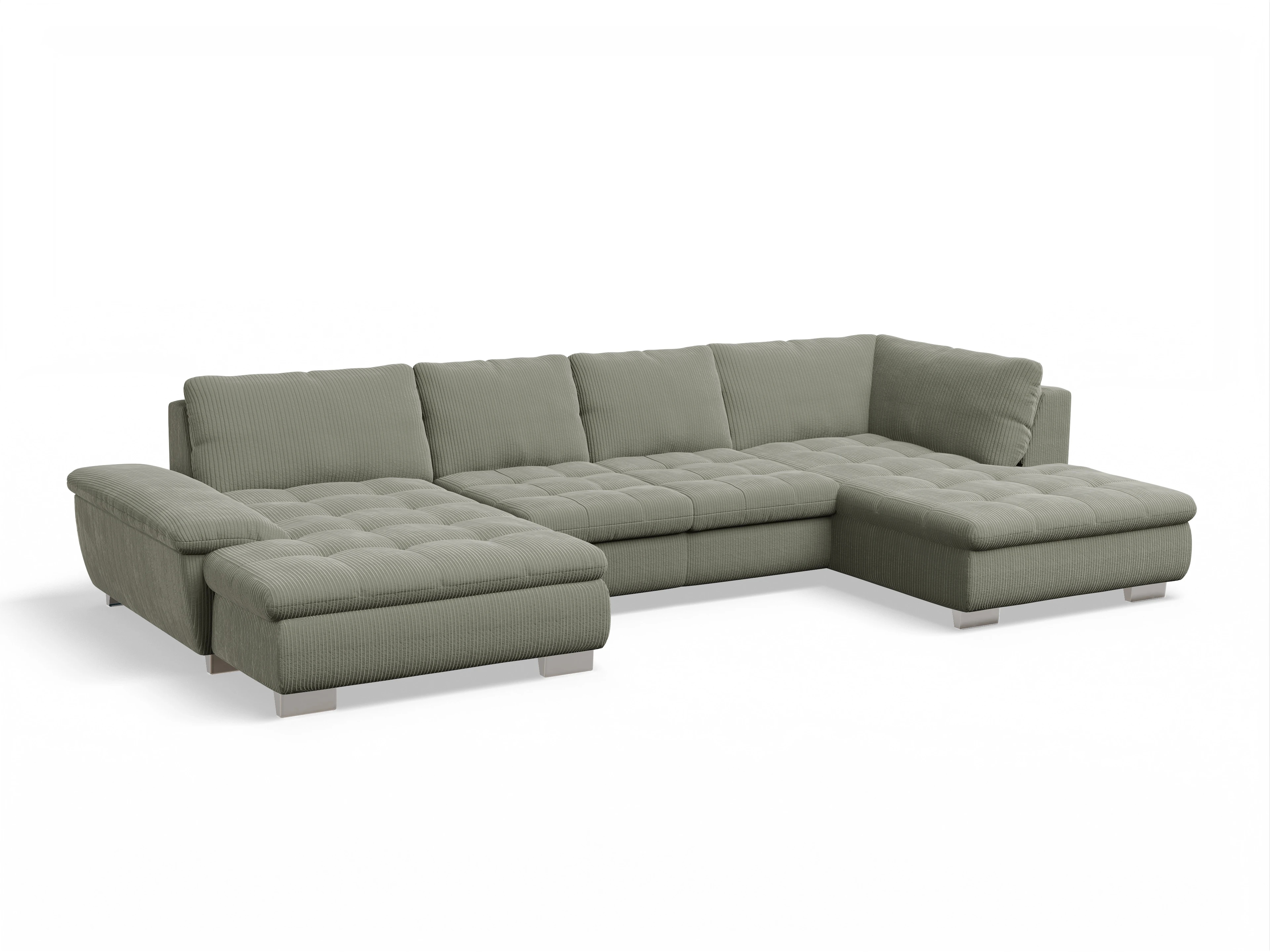 Ansicht des Produktes SC Smart 1007 Wohnlandschaft offen beidseitig in Stoff Grün