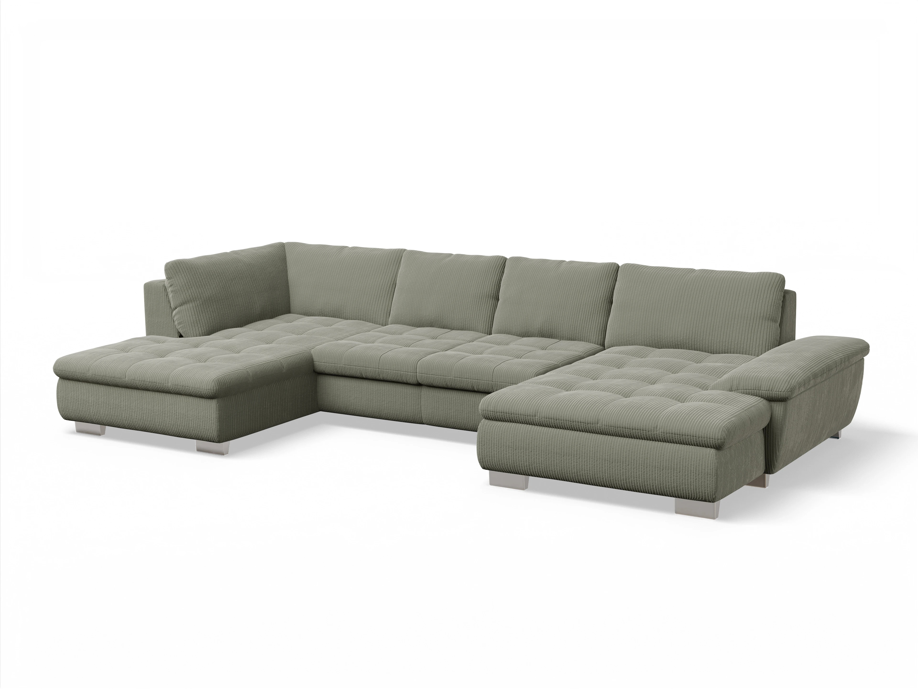 Ansicht des Produktes SC Smart 1007 Wohnlandschaft offen beidseitig in Stoff Grün