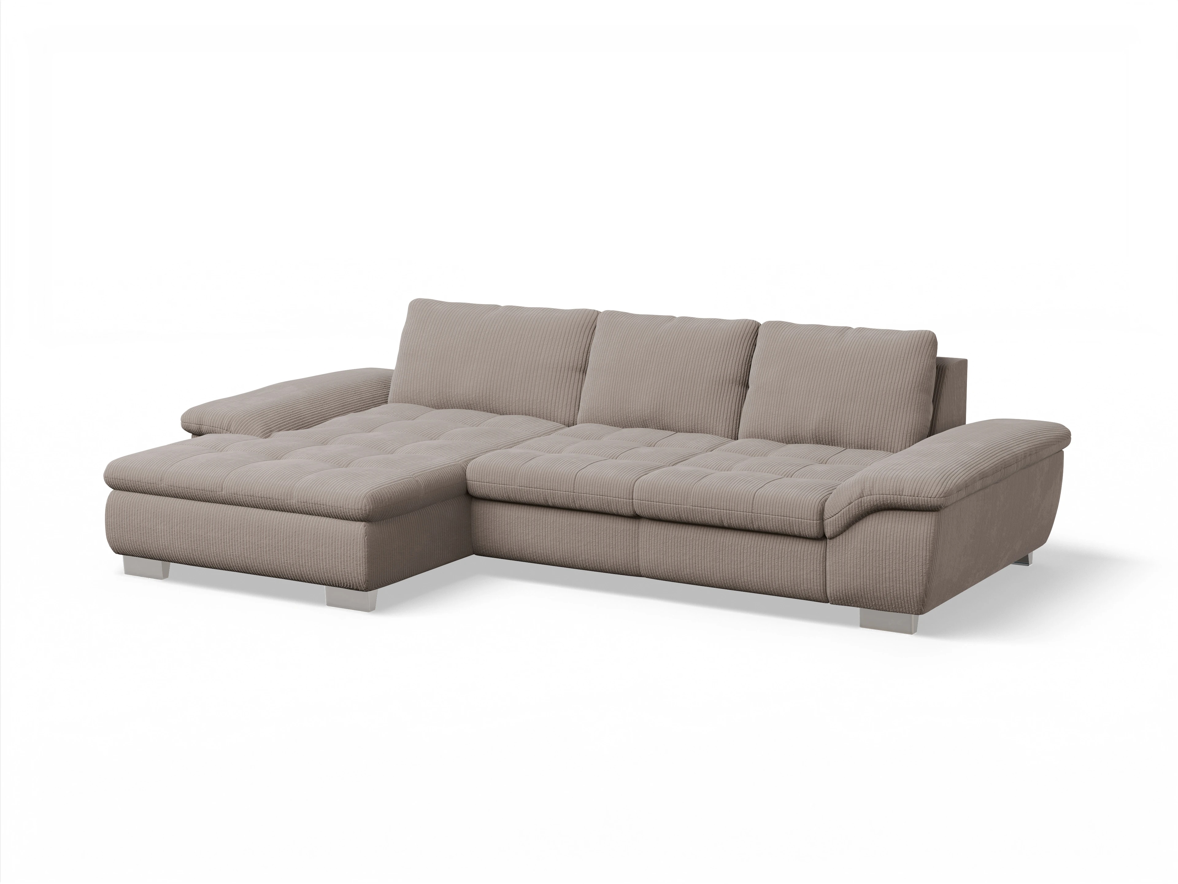 Ansicht des Produktes SC Smart 1007 Ecksofa links Abschluss offen in Stoff Braun